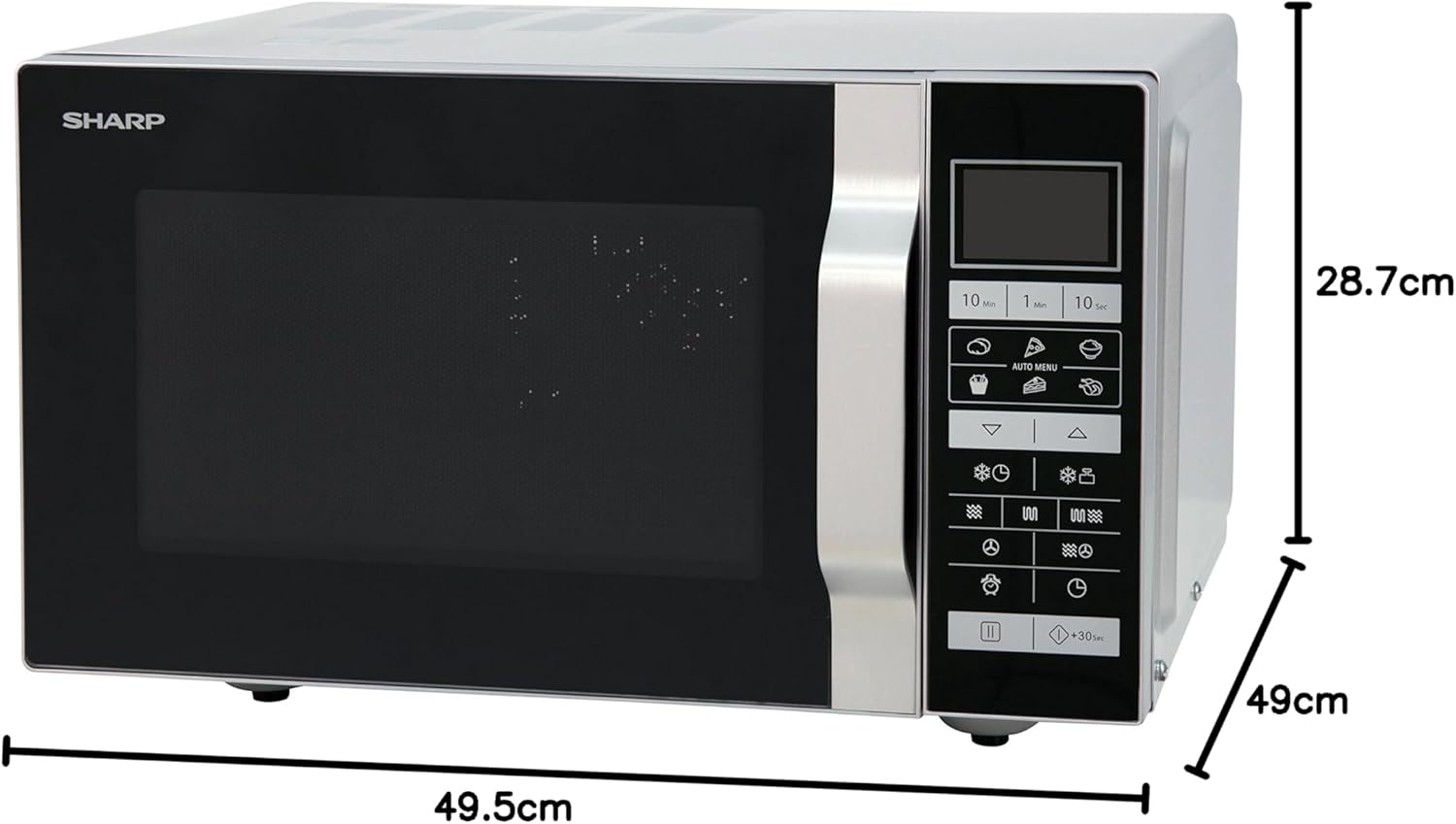 Sharp R-860S Micro-ondes Combiné 25 litres à plateau fixe - Argent