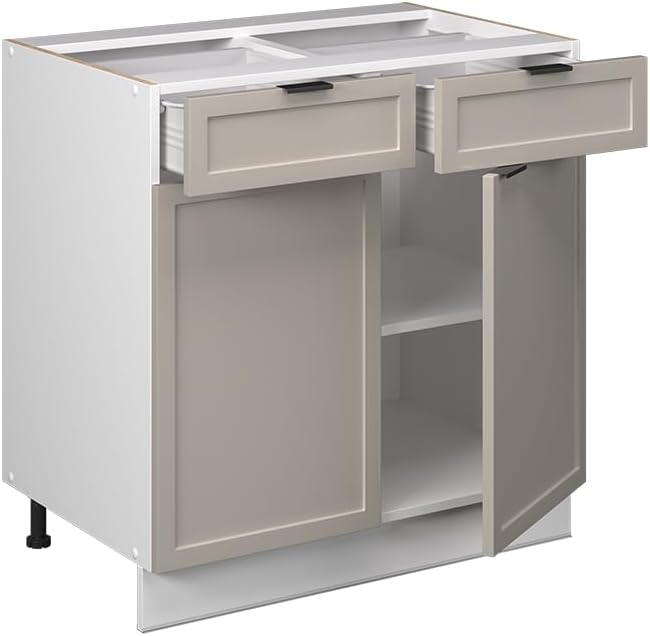 Vicco Meuble pour Four Fame-Line, Blanc Haute Brillance/Blanc, 60 cm avec étagères Ouvertes