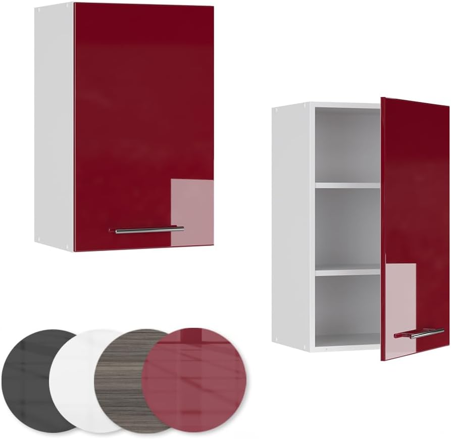 Vicco Meuble pour Four Fame-Line, Blanc Haute Brillance/Blanc, 60 cm avec étagères Ouvertes