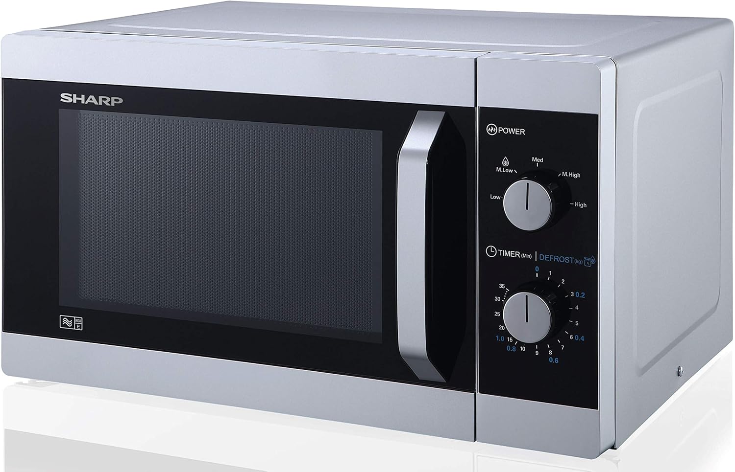 Sharp YC-MS51EB Micro-ondes sans grill de 25 litres, contrôle numérique, micro-ondes: 900 W, 5 niveaux de puissance micro-ondes, plaque tournante, serrure enfant, fonction ECO, couleur noire.
