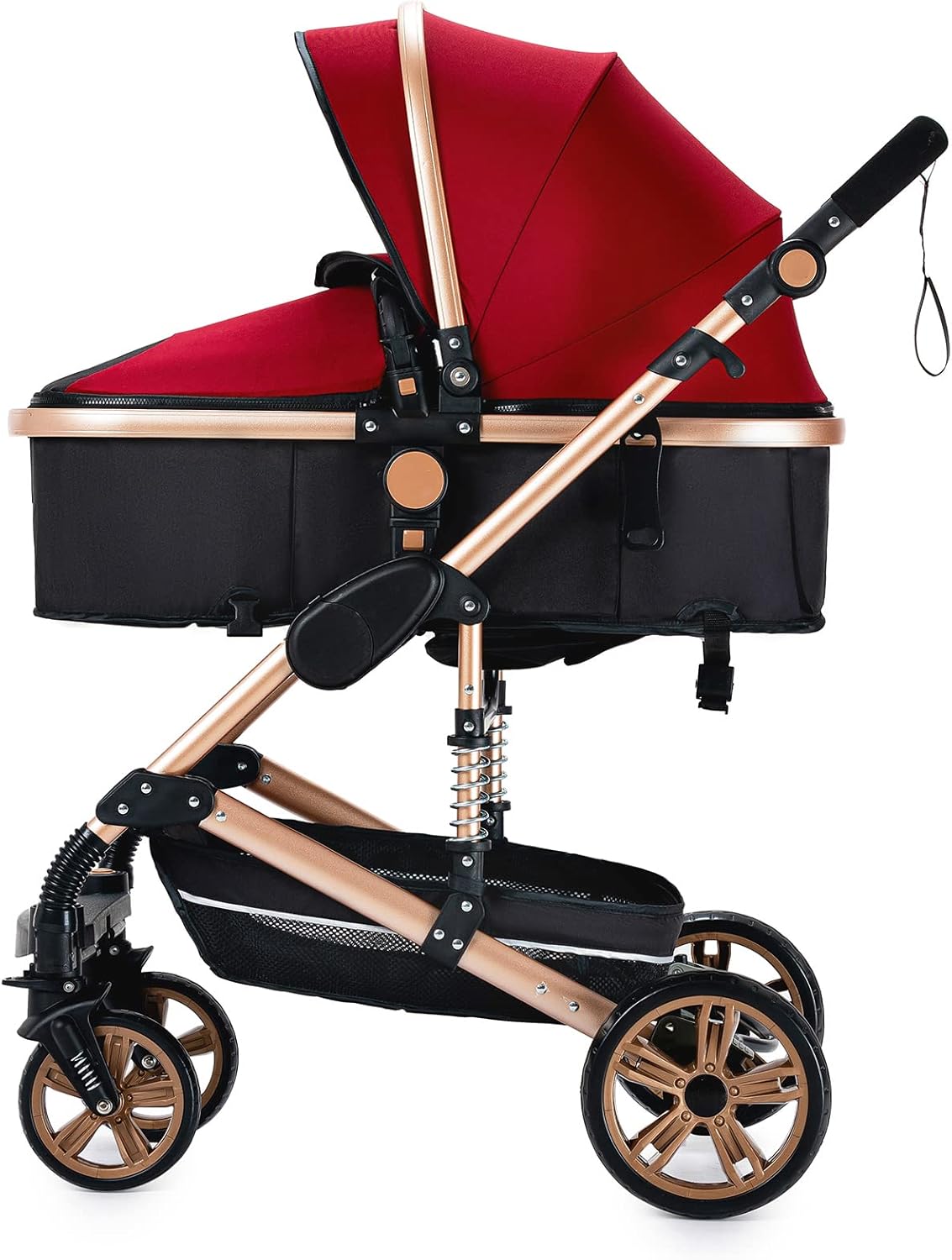 NADDLILY Poussette 3 en 1, Poussette Bebe avec Conception Portable Pliable en Un Clic, Pousette 3 en 1 avec Poussée Réversible Bidirectionnelle, Poussette Canne avec Accessoires (V9 Black)