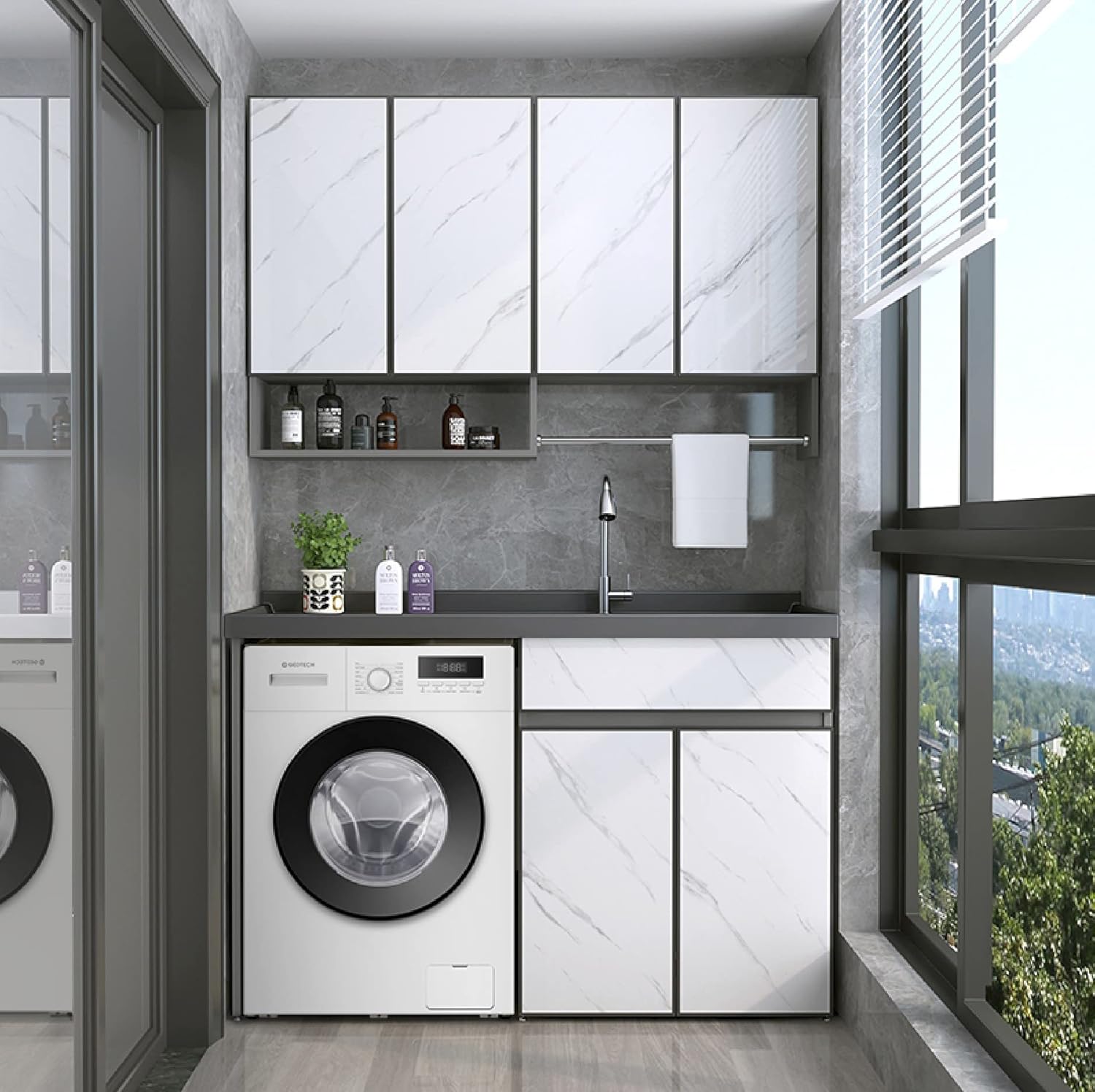 Lave-linge frontal GEDTECH GLL71200WH - 7 Kgs - 1400 tr/mn - 16 programmes - Eco - Intensif - Rapide – Très Faible conso