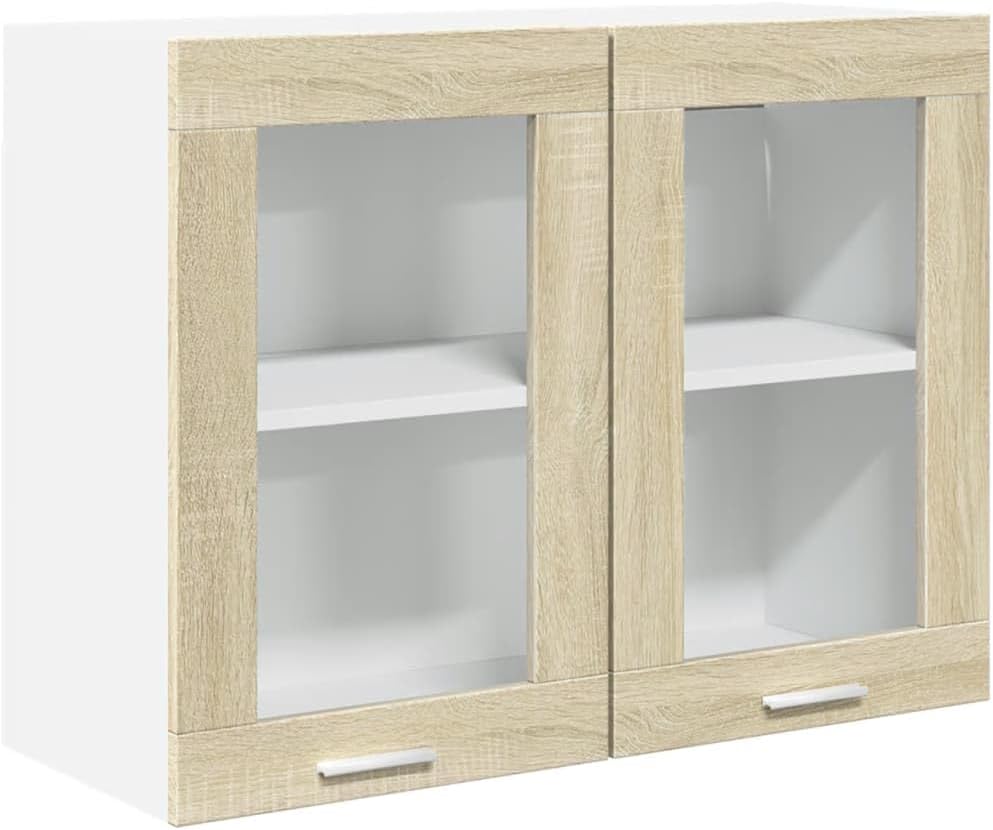 vidaXL Armoire à Micro-Ondes Placard Armoire de Rangement Meubles de Cuisine avec 4 Etagères Intérieur Maison Gris Béton 60x57x207 cm Aggloméré