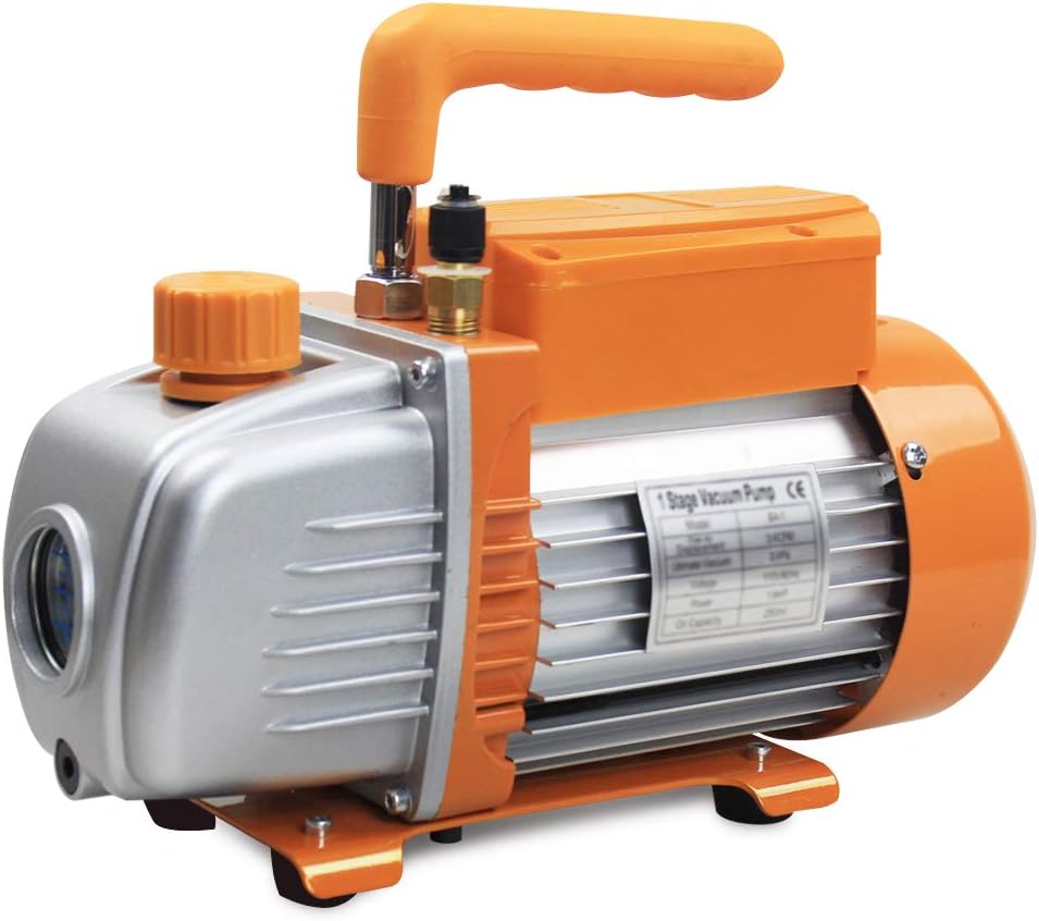 BACOENG 3 CFM Pompe à vide et Collecteur Jauge Ensemble Tuyau De Charge Auto Climatisation– Idéal pour R407C R32 R134a R410A