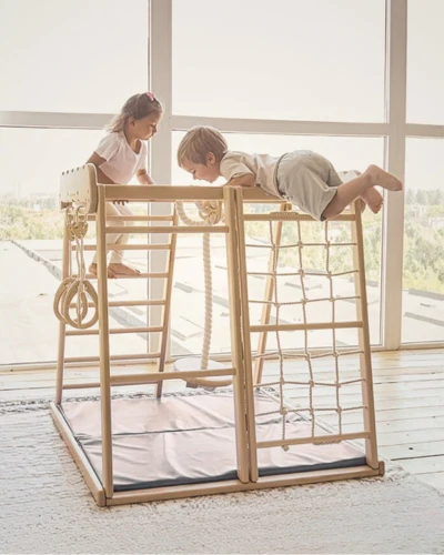 Aire de jeux Intérieur enfant | Jeu Montessori en bois pour Enfants | Escalade 1 an à 5 ans