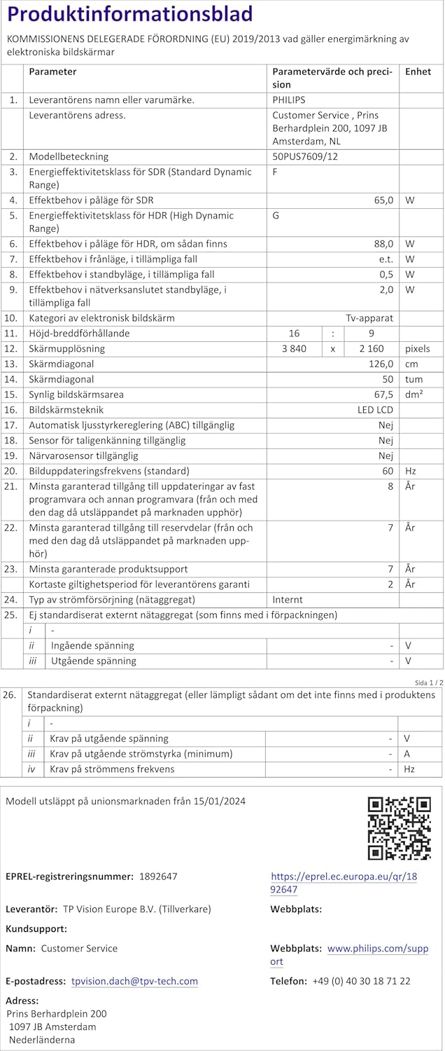 Philips 50PUS7609 Smart TV LED 4K - Écran 50 Pouces avec Plate-Forme Pixel Precise Ultra HD Titan OS et Son Dolby Atmos, Fonctionne avec Alexa et l’Assistant Vocal Google - Gris Anthracite