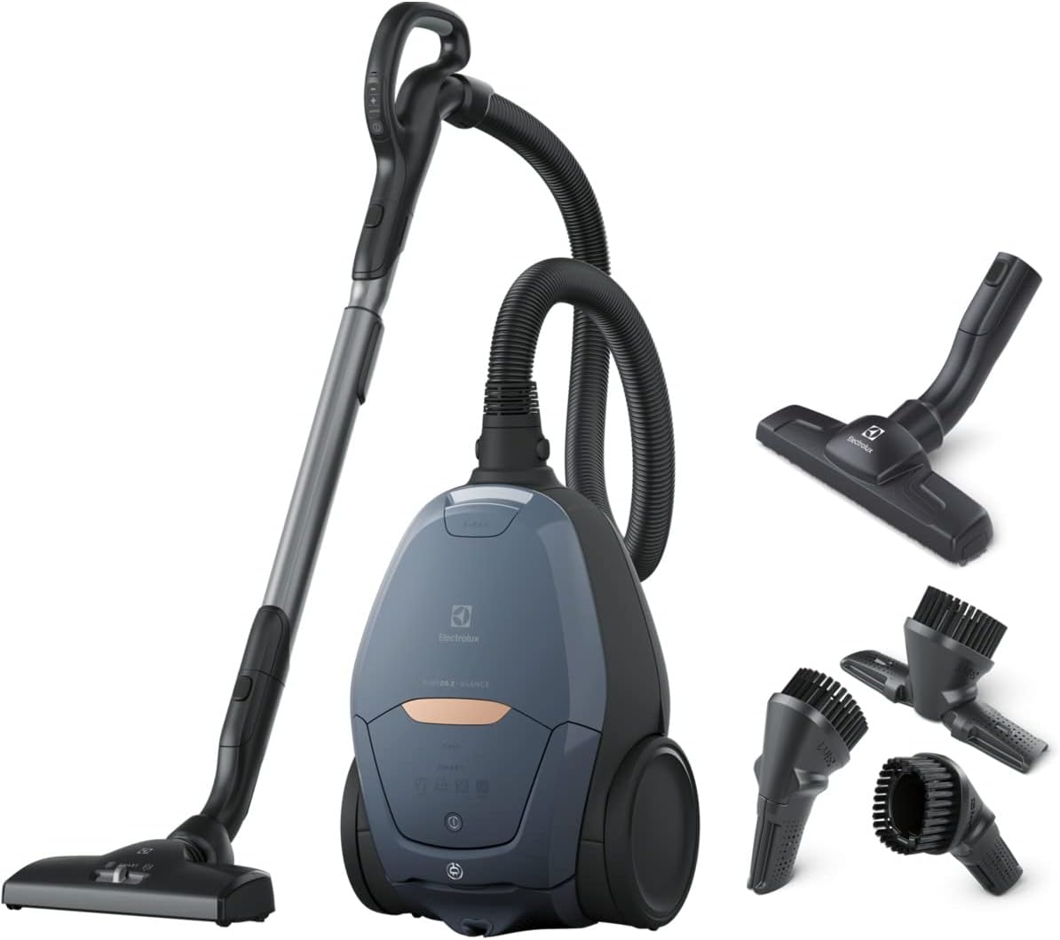 Electrolux Pure D8, Aspirateur Traineau avec Sac, Ultra Silencieux, 57dB, Puissance Automatique Intelligente, Poignée Ergonomique, Léger, 55% de matériaux recyclés, PD82-4MB, Bleu Ciel