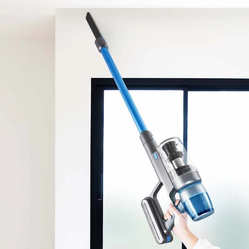 Aspirateur Balai Sans Fil Digital bleu et gris 450w F45 Vortex