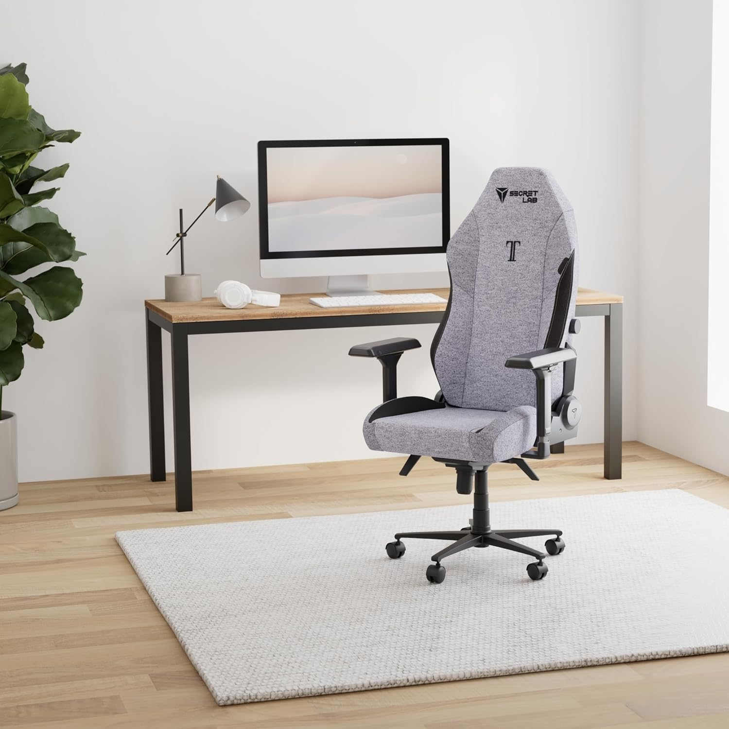 Secretlab Chaise Gaming Titan Evo Cookies & Cream - Ergonomique, Confortable et Inclinable avec Accoudoirs 4D, Appui-Tête Magnétique et Support Lombaire Intégré à 4 Directions - Gris - Tissu