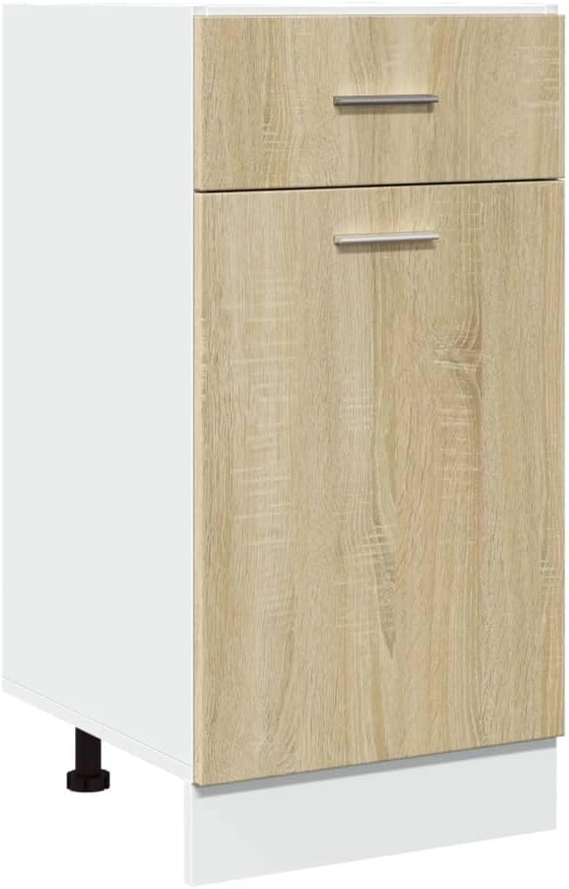 vidaXL Armoire à Micro-Ondes Placard Armoire de Rangement Meubles de Cuisine avec 4 Etagères Intérieur Maison Gris Béton 60x57x207 cm Aggloméré