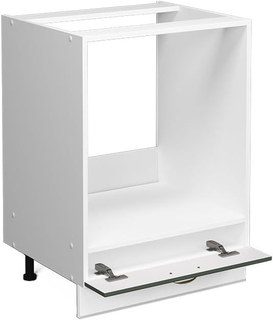 Vicco Meuble pour Four Fame-Line, Blanc Haute Brillance/Blanc, 60 cm avec étagères Ouvertes