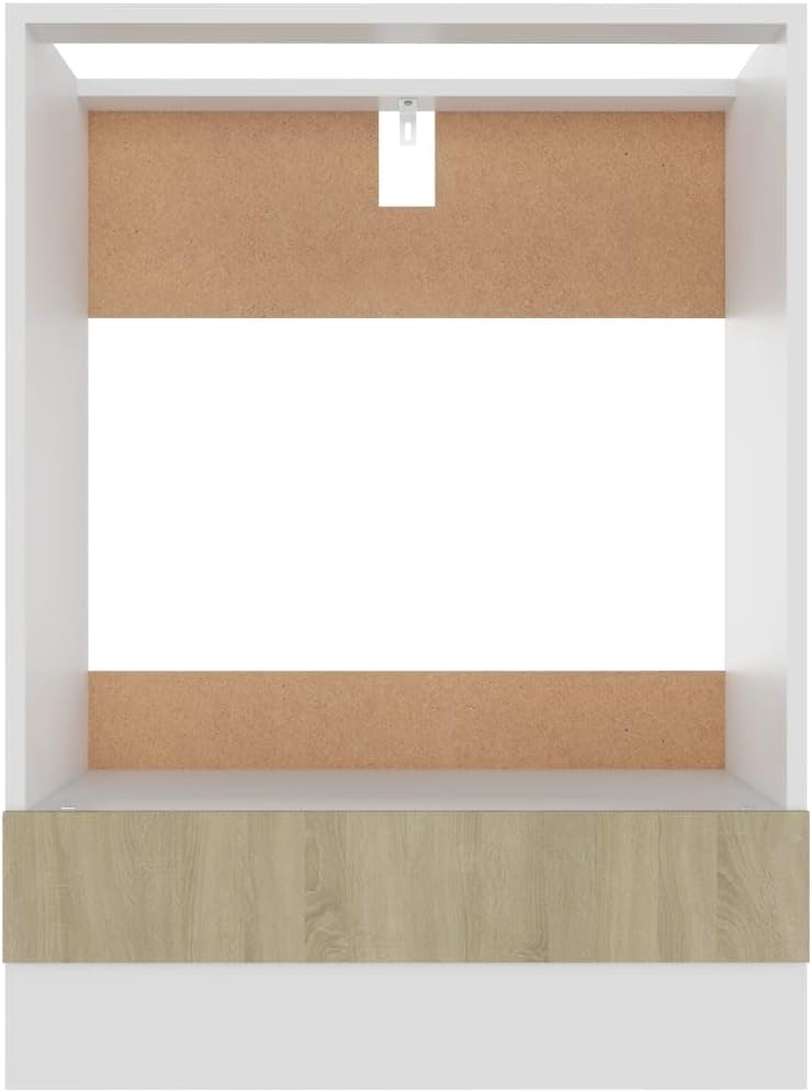 vidaXL Armoire à Micro-Ondes Placard Armoire de Rangement Meubles de Cuisine avec 4 Etagères Intérieur Maison Gris Béton 60x57x207 cm Aggloméré