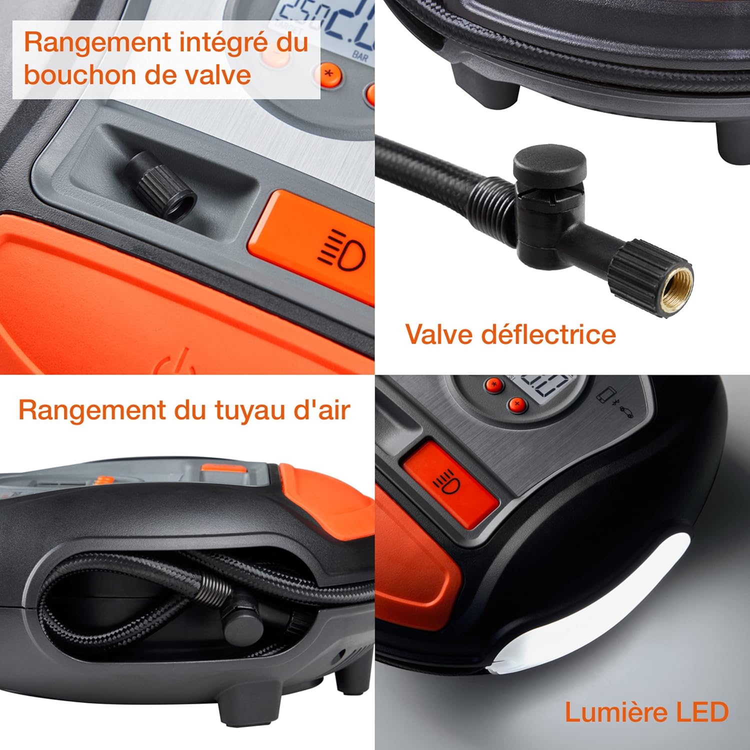 OSRAM TYREinflate Connect 650, compresseur de pneu numérique avec arrêt automatique et lumière LED, compresseur portable 12V pour pneus de voiture, connexion électrique via allume-cigare