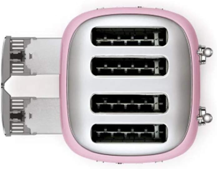 Smeg, Grille-pain 4 Tranches TSF03BLEU, 4 Fentes 36 mm, 6 Niveaux de Brunissage, Fonction Chauffage, Décongélation et Bagel, Éjection Automatique du Pain, 2 Ramasse Miettes, 2000 W, Noir