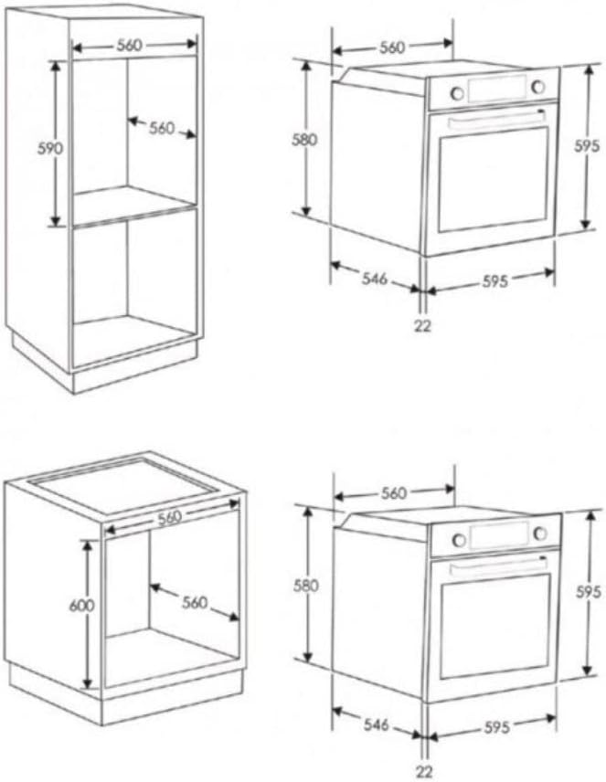 Candy FCC604NAV Four électrique encastré, ventilé, capacité 65 litres, fonction pizza, 8 programmes, 56,8 x 59,5 x 59,5 cm, style rustique, avoine, classe A+