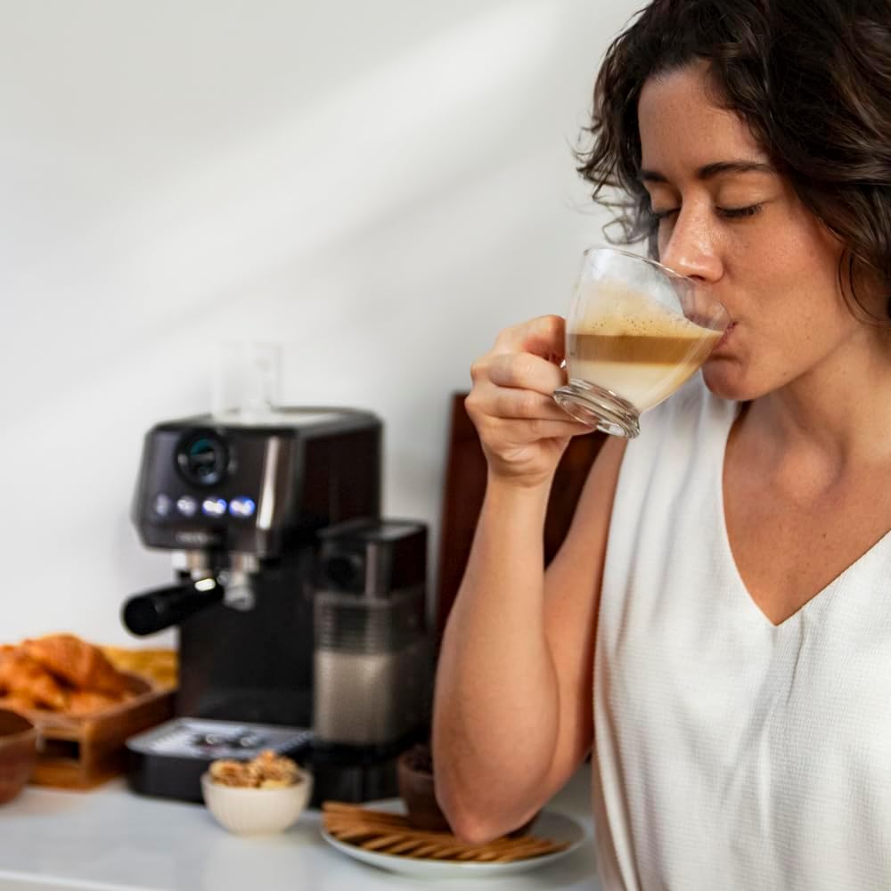 Cecotec semi-automatic espresso machine Power Espresso 20 Steel Pro Latte. 1350 W, Thermoblock, ForceAroma technology with 20 bars, full milk tank, instant cappuccino, cup warmer, double