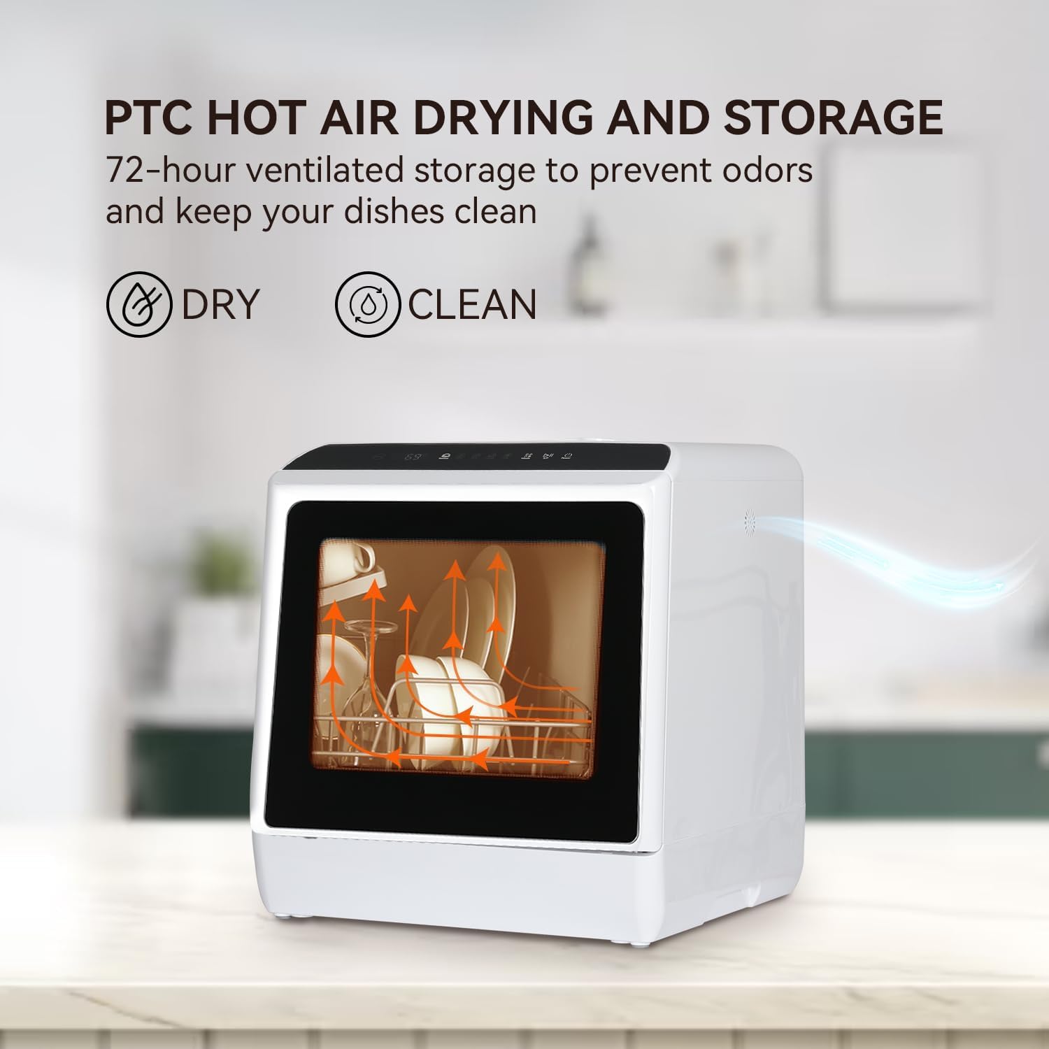 YU YUSING Mini Lave-vaisselle Compact 45cm avec 6 Programmes 4 Couverts, Petit Lave-vaisselle Sans ou Avec Arrivée d'Eau, Portable, Réservoir d'Eau 5L, Commande Tactile, Écran LED