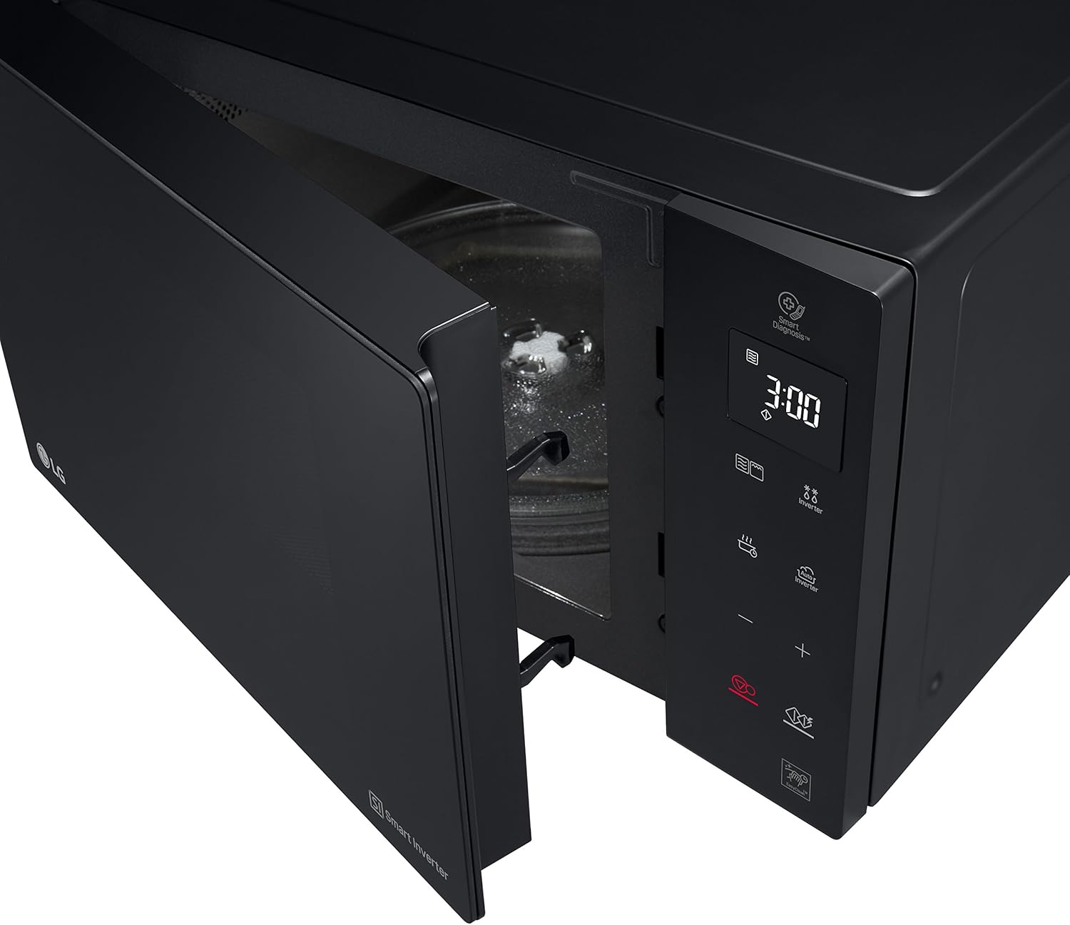 LG MH6535GIS Mikrowelle mit   Inverter Technologie & Quarz Grill, 25 Liter Kapazitt, 1000 W, Automatikprogramme, einstellbare Leistungsstufen für optimales Garen und EasyClean-Funktion, Schwarz