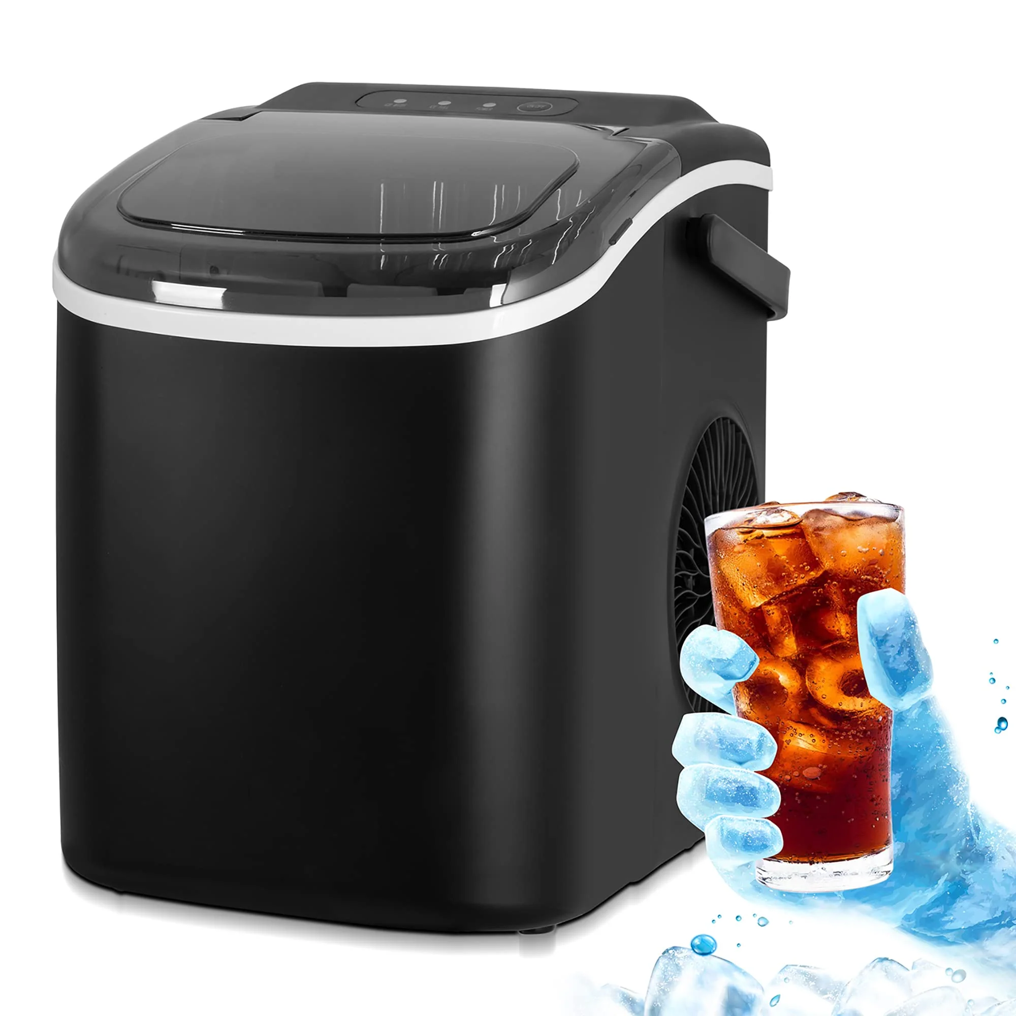 Electactic Ice Maker Countertop with Ice Scoop & Basket