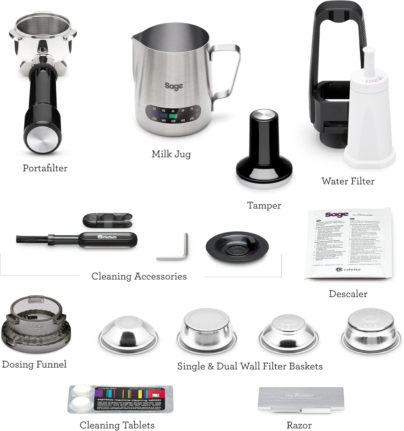 Sage - The Barista Express - Machine à Café à Grain avec Mousseur à Lait Manuel - Acier Inoxydable Brossé