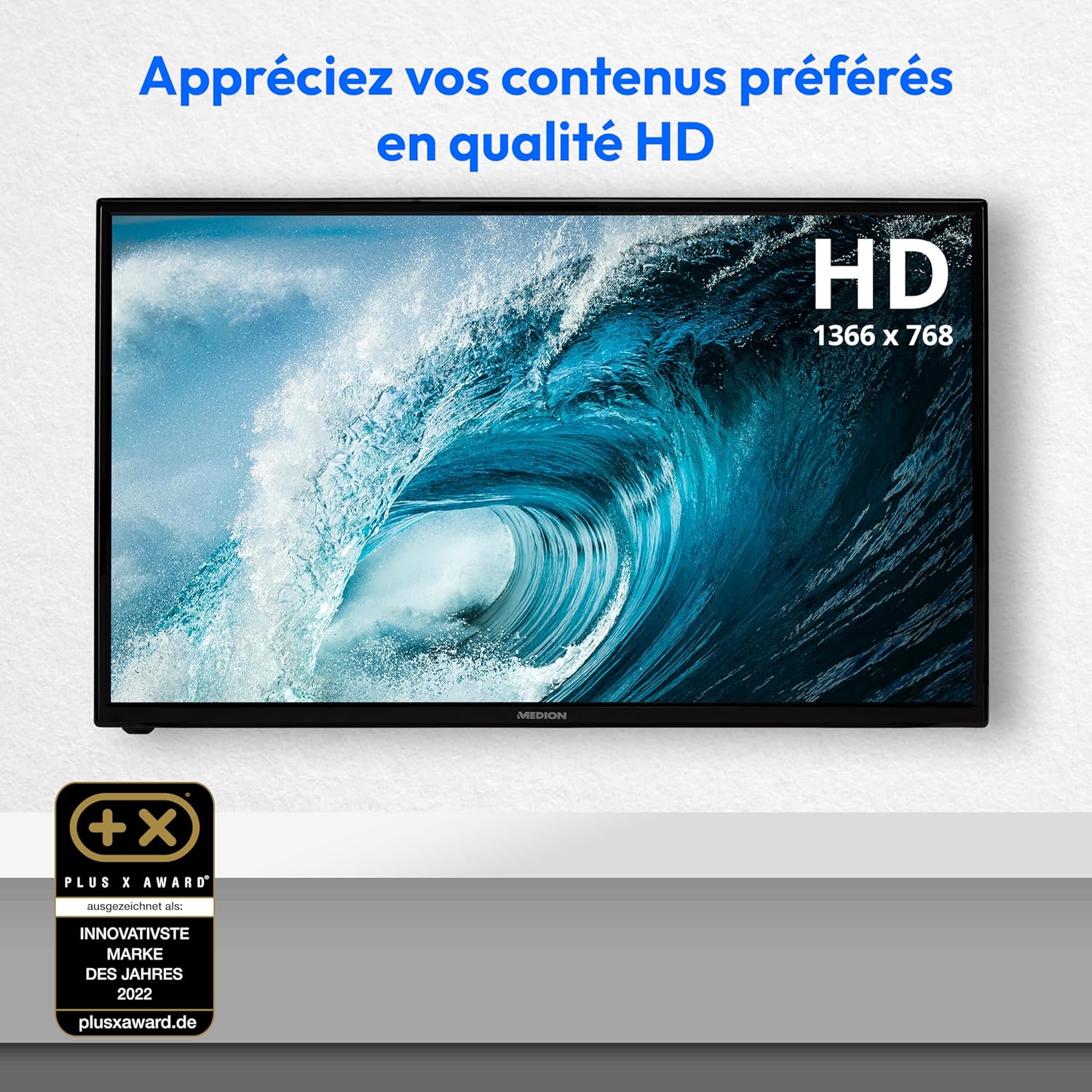 MEDION E14080 (MD 30224) Téléviseur Full HD 100,3 cm (40 Pouces) (Lecteur DVD intégré, récepteur Triple Tuner DVB-T2 DVB-C DVB-S2, 2 x HDMI, VGA, USB, Mediaplayer, CI+)
