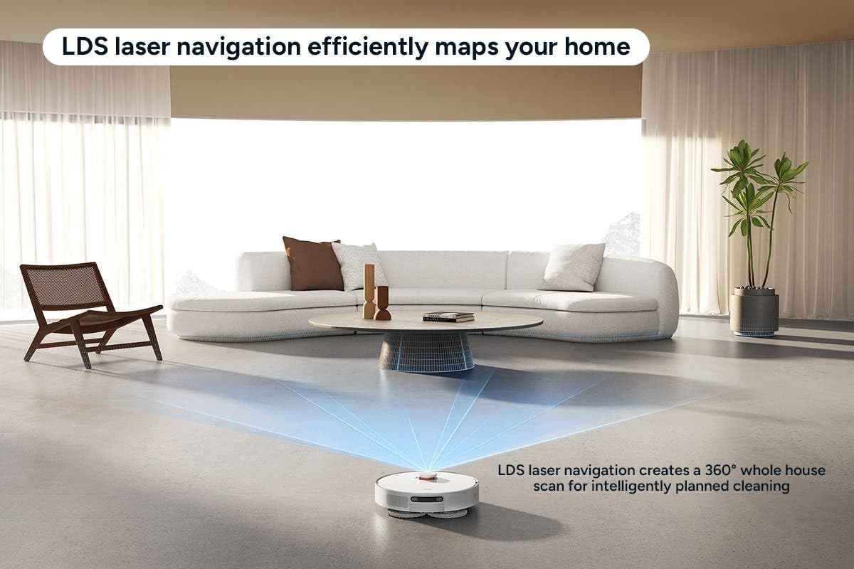 Xiaomi Robot Vacuum X20+ Aspirateur Robot, Station Tout-en-Un (Puissance d'aspiration de 6000 Pa ; 140 Min autonomie ; autonettoyage, vidage, séchage et Remplissage d'eau ; Application/contrôle)