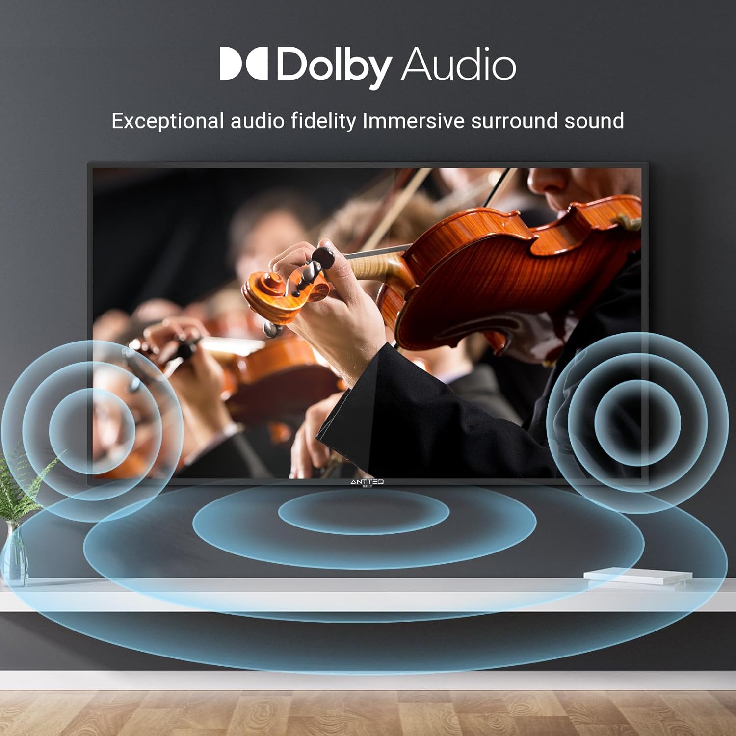 Antteq AB42D1 télévision 42 Pouces (TV 107 cm), Dolby Audio, LED, Triple Tuner DVB-C / T2 / S2, CI+, HDMI, Lecteur multimédia Via USB, Sortie Audio numérique, y Compris Mode hôtel