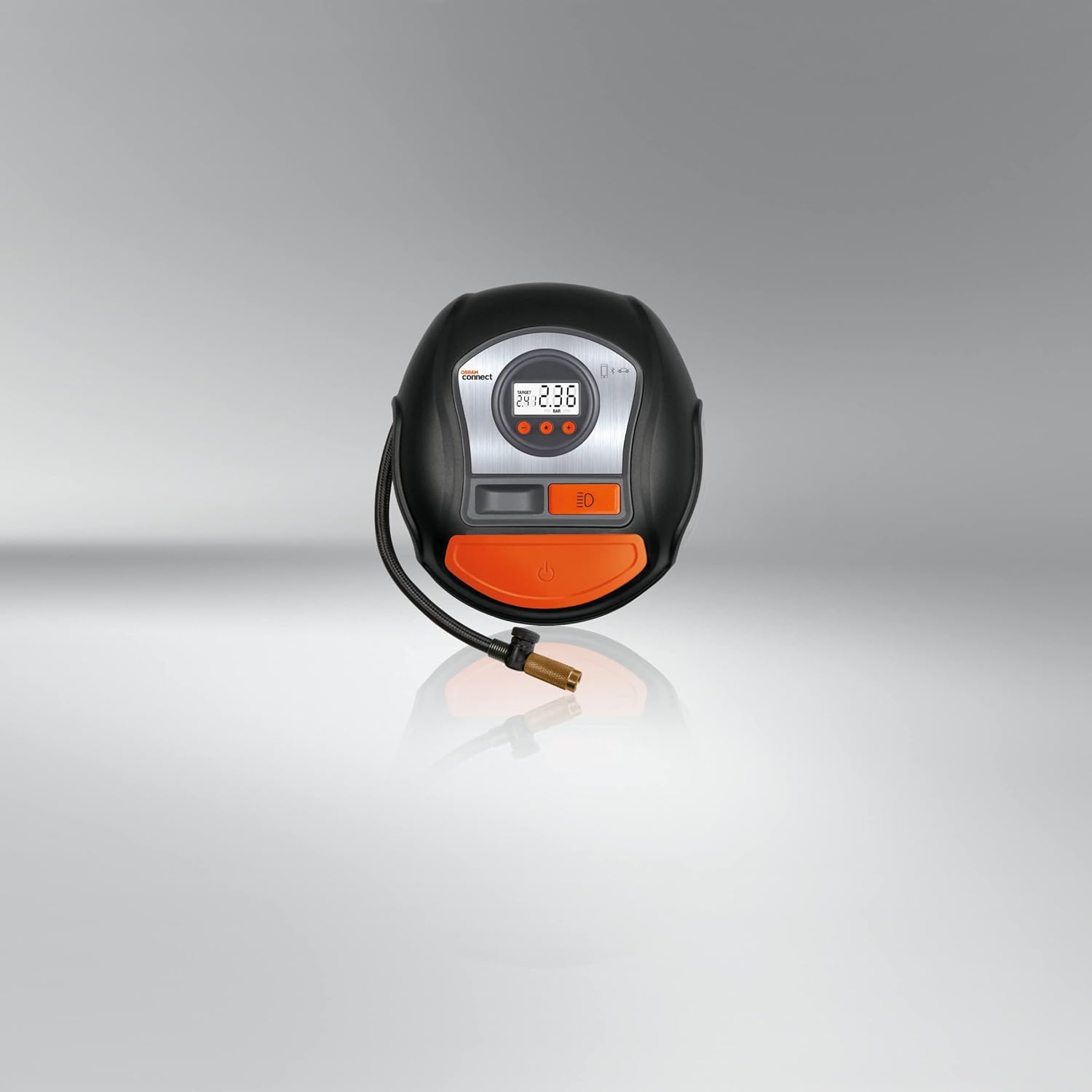 OSRAM TYREinflate Connect 650, compresseur de pneu numérique avec arrêt automatique et lumière LED, compresseur portable 12V pour pneus de voiture, connexion électrique via allume-cigare