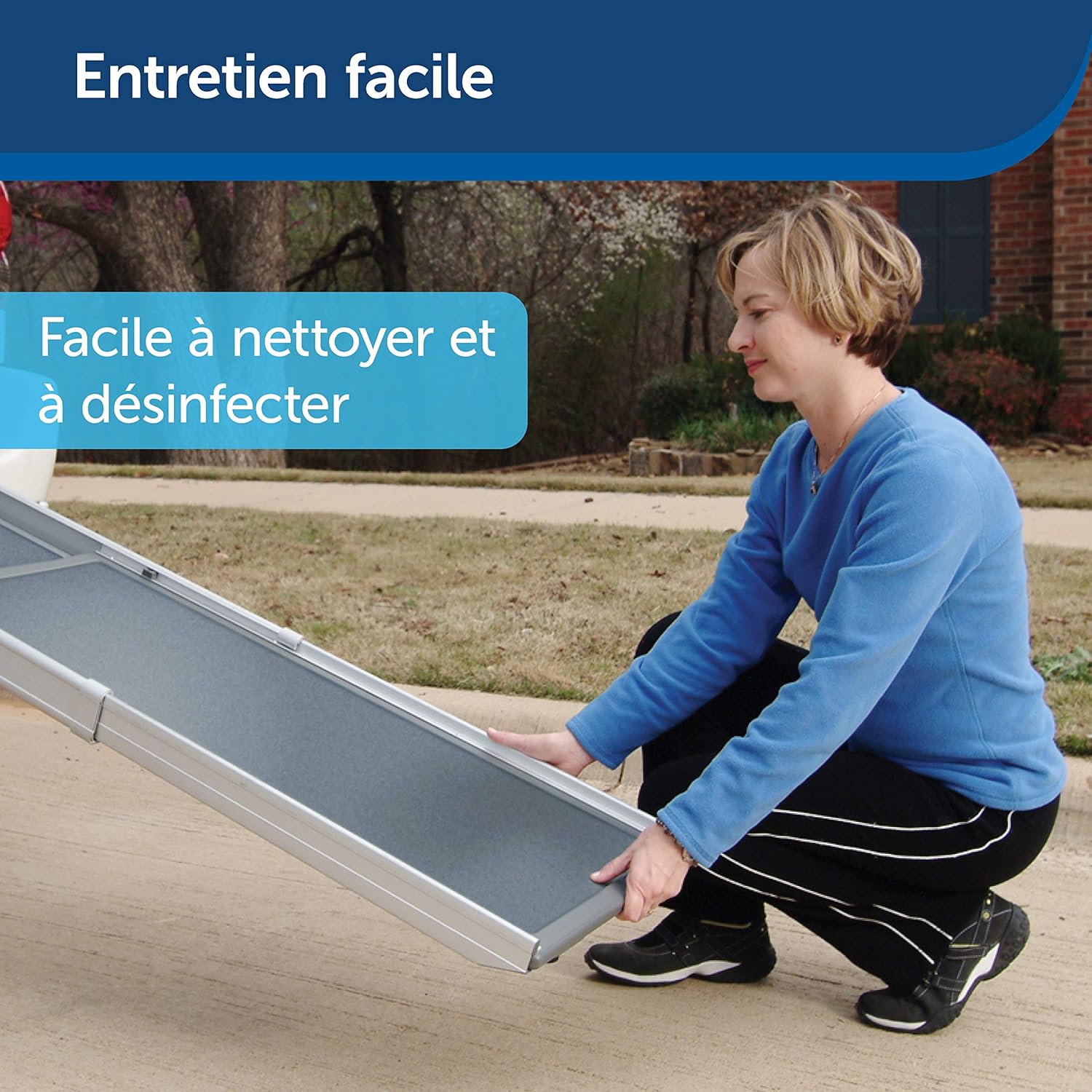 PetSafe - Grande Rampe Télescospique Deluxe Solvit pour Animal de Compagnie Pliable en 3 Parties - Pour Chien Agé, Faible - Rampe d'Accès Ideale pour Voitures - Aluminium, Légère, Compacte