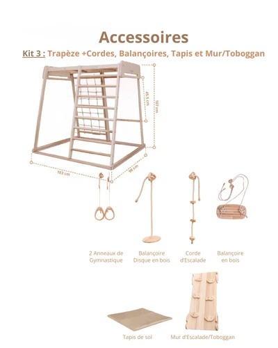 Aire de jeux Intérieur enfant | Jeu Montessori en bois pour Enfants | Escalade 1 an à 5 ans