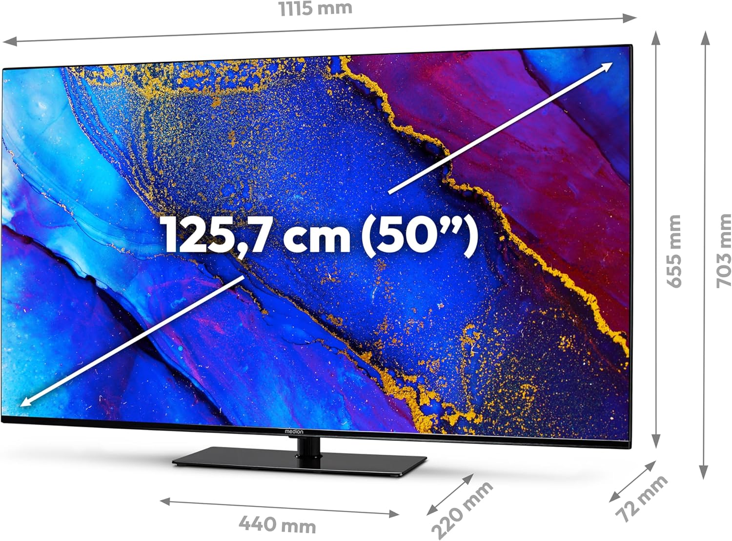 MEDION X14370 (MD 30706) 108 cm (43 Zoll) Fernseher (Smart TV, 4K Ultra HD, Dolby Vision HDR, Dolby Atmos, Netflix, Prime Video, MEMC, Micro Dimming, Bluetooth, PVR)