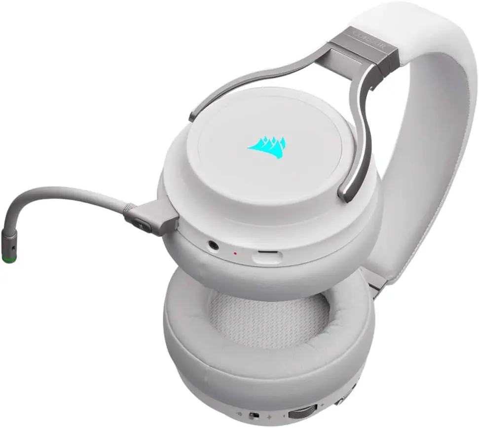 Corsair Virtuoso RGB Wireless Gaming Headset - High-Fidelity 7.1 Surround Sound w/Broadcast Quality Microphone - Memory Foam Earcups - 20 Hour Battery Life - Works with PC, PS5, PS4 – White, Premium