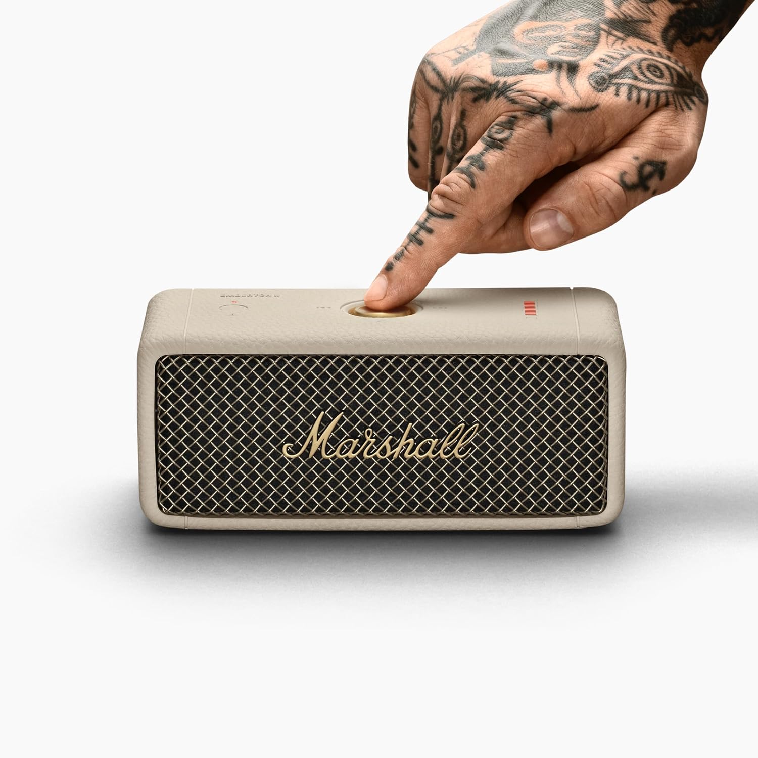 Marshall Emberton III Enceintes Bluetooth Portables, sans Fil, IP67 Résistant à la Poussière et à l'eau, Plus de 32 Heures de Lecture, Charge Rapide - Noir & Laiton