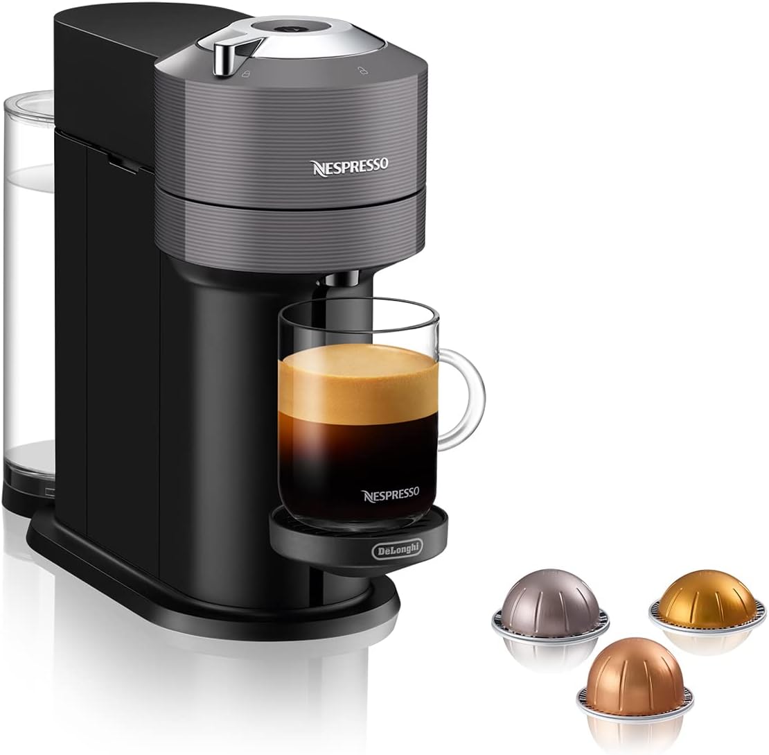 Nespresso Machine à café à capsules DeLonghi ENV 120.BWAE Vertuo Next Premium avec mousseur à lait, marron