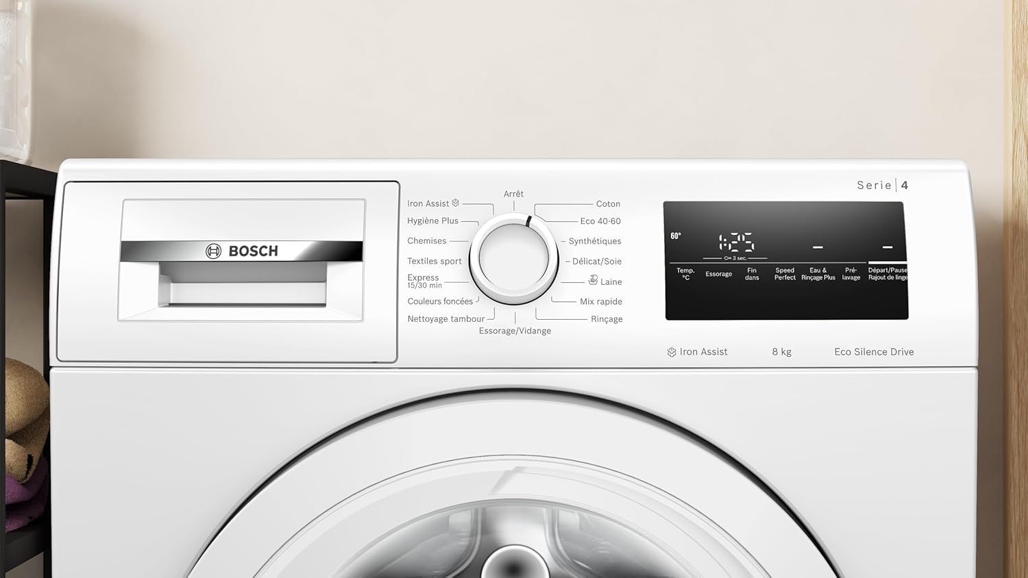 Bosch WAN24228FR, Série 4, Lave linge hublot, 8 kg, 1200 trs/min, Blanc