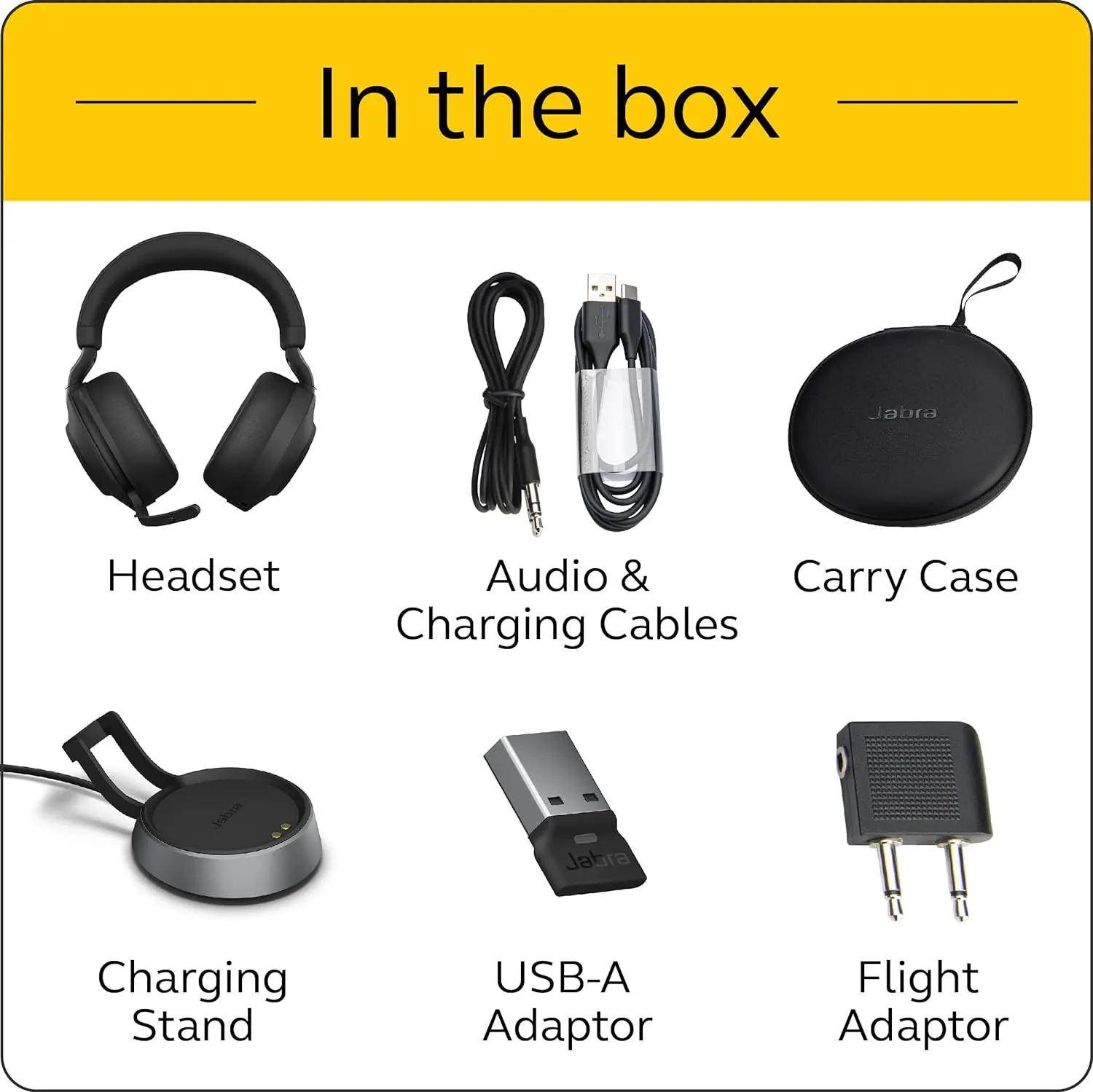 Jabra Evolve2 85 UC Wireless Headphones with Link380a & Charging Stand, Stereo, Black – Wireless Bluetooth Headset for Calls and Music, 37 Hours of Battery Life, Advanced Noise Cancelling Headphones