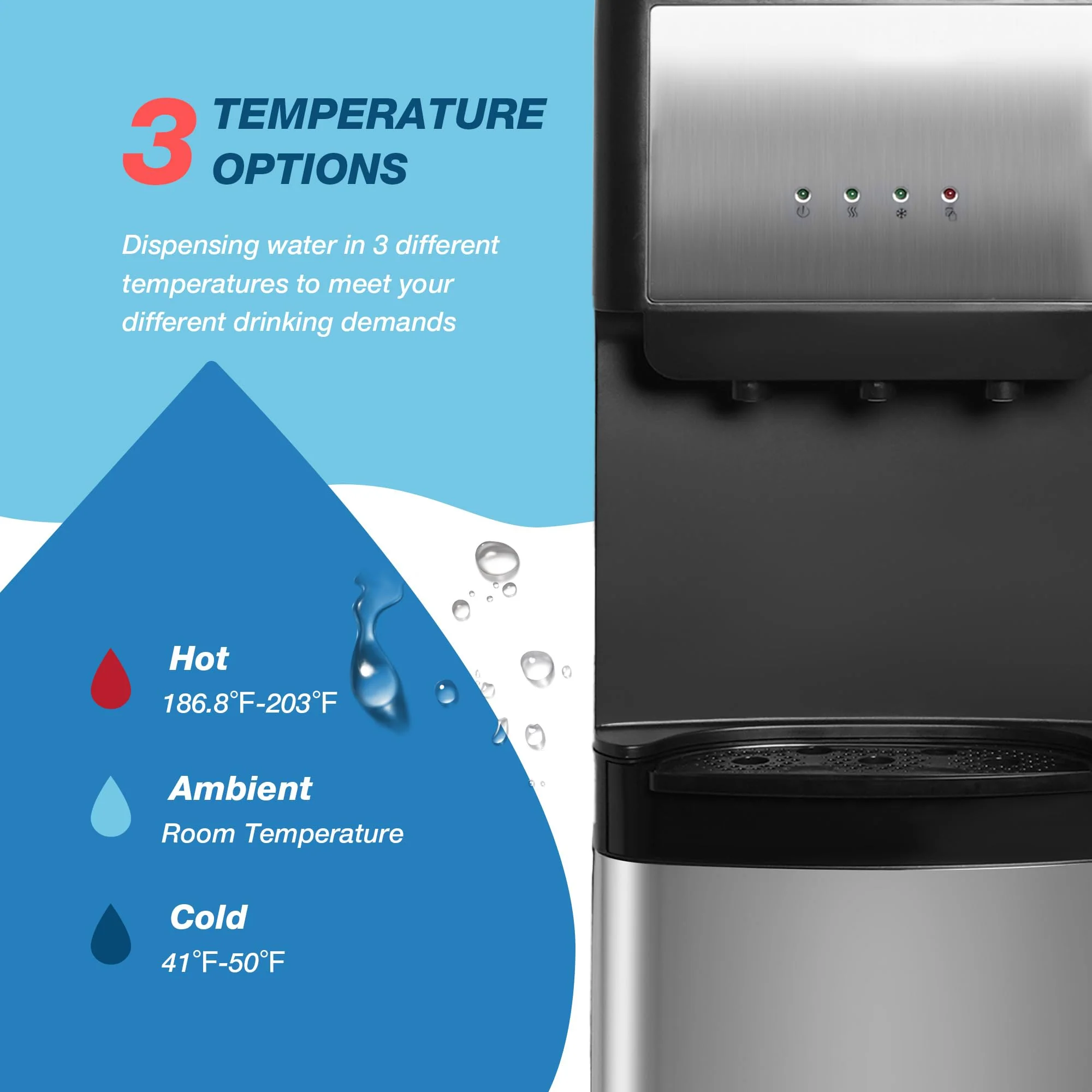 Bottom Loading Water Cooler Dispenser for 5 Gallon Bottles