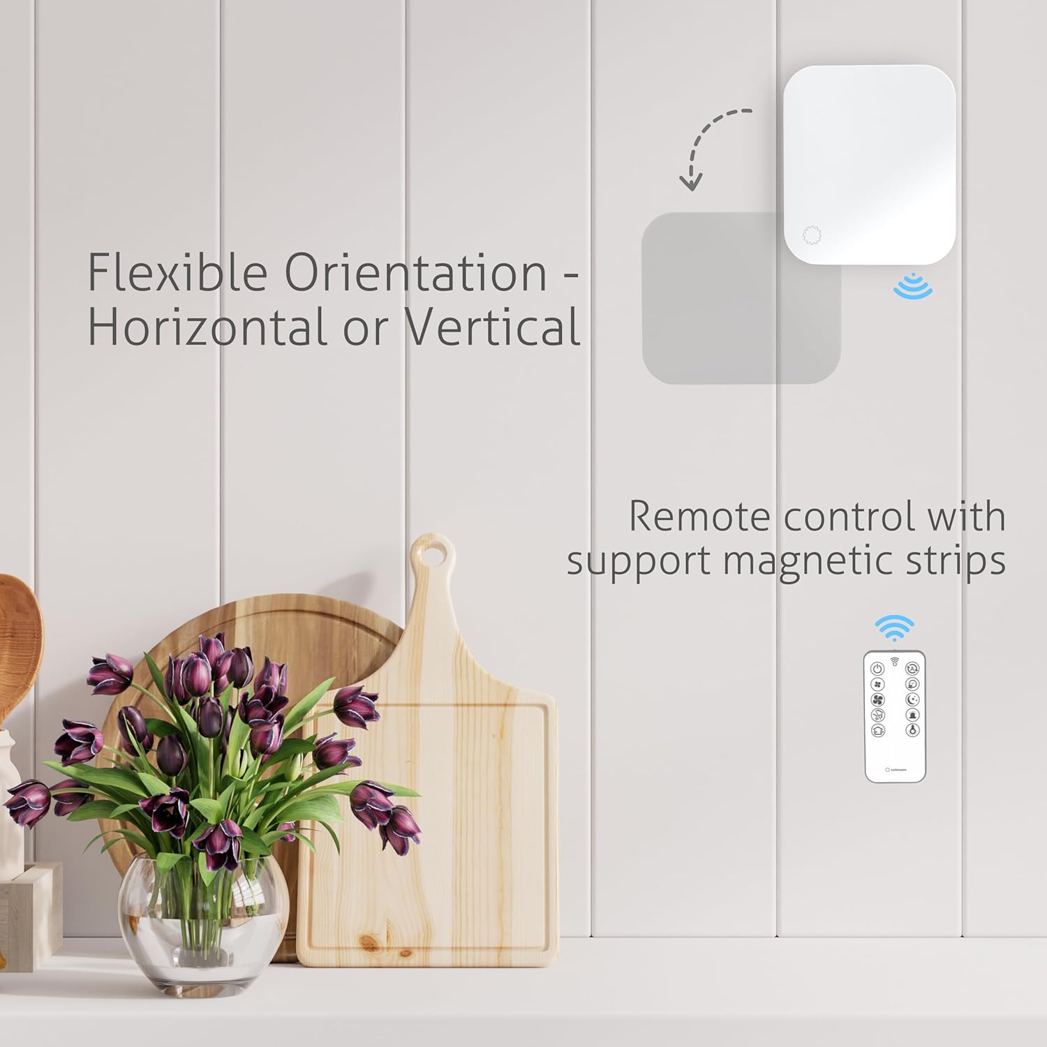 Turbionaire Trend HRV Unite de VMC Décentralisée, Récupérateur de Chaleur Céramique, Capteur d'Humidité, Télécommande, Minuterie, 8 Vitesses, Flux d'Air Réversible, 100 mm, Blanc, Silenciuse