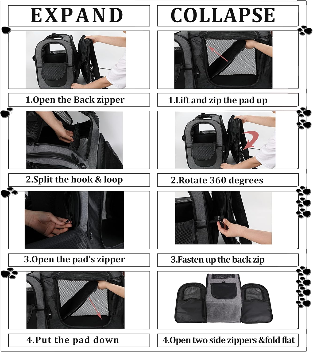 apollo walker Sac à dos pour animaux de compagnie, sac de transport pour chiens et chats de 2 à 12 kg, souple, vert armée