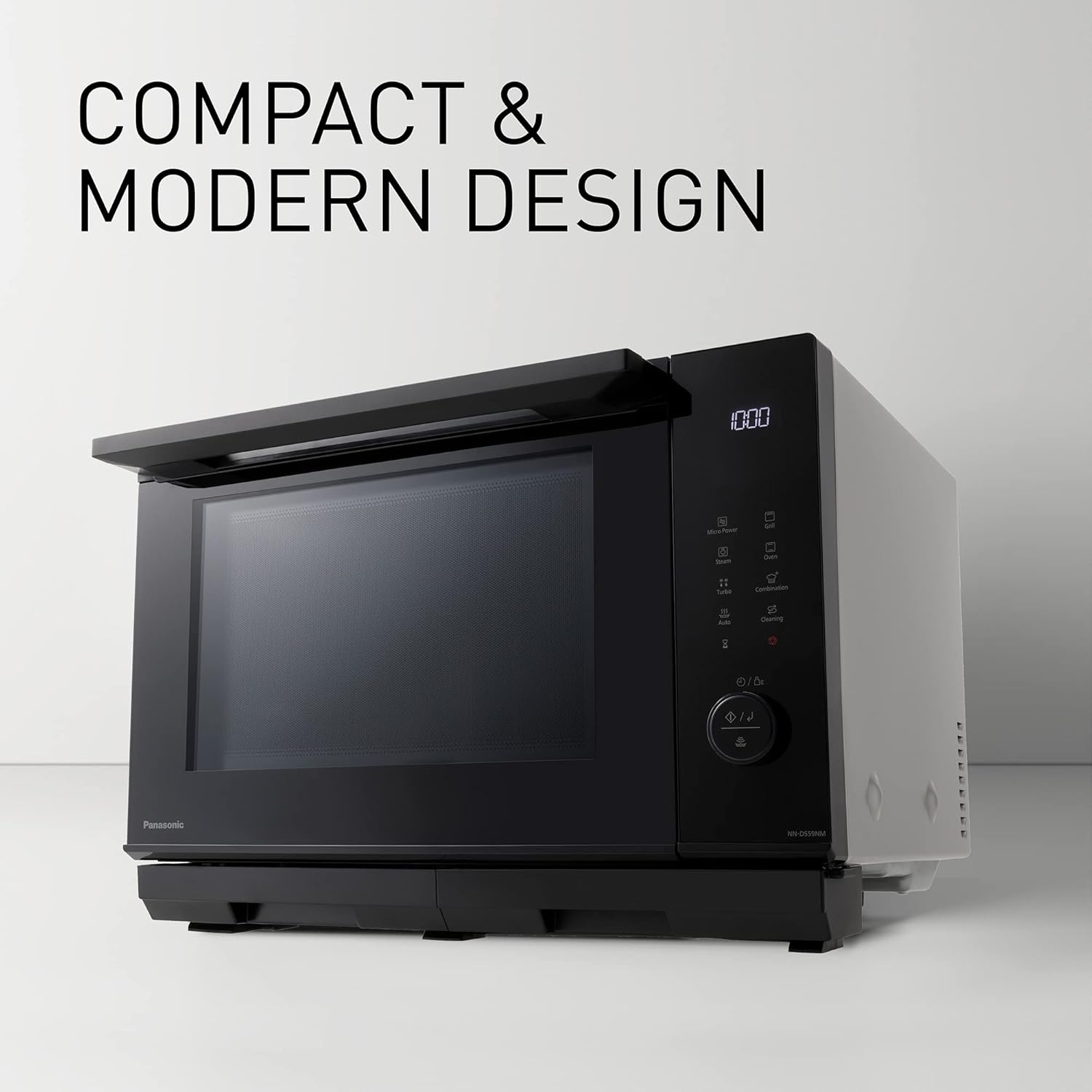 Panasonic NN-DS59NMETG Four à micro-Ondes Combiné 4-en-1 avec Gril, 27 Litres, 1000W, Cuisson à Deux niveaux, Capteur Genius, 32 Programmes Automatiques, Plateau Gril, Nettoyage Facile, Noir