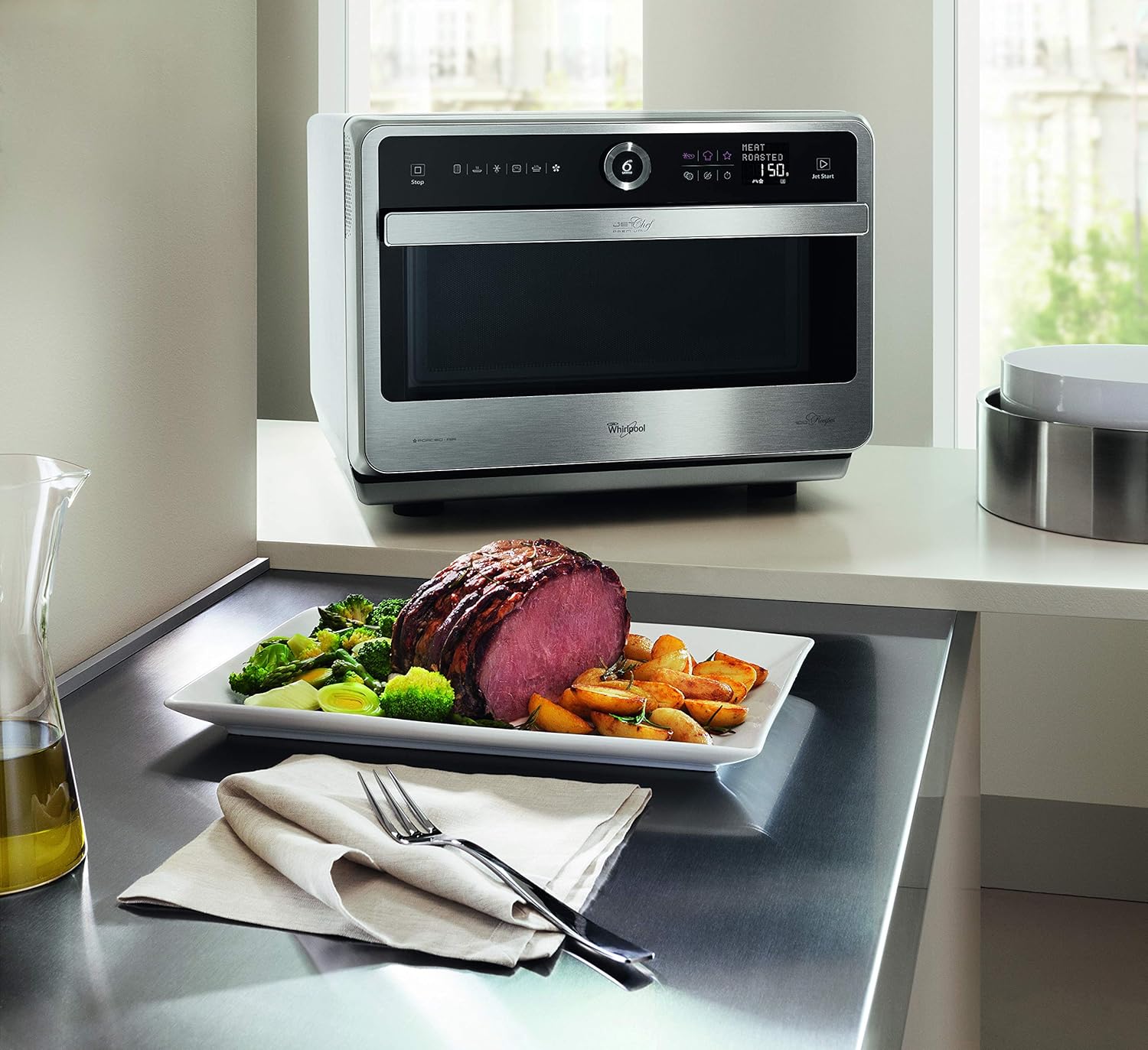 Whirlpool JT479IX Micro-ondes 33 L Noir, Argent