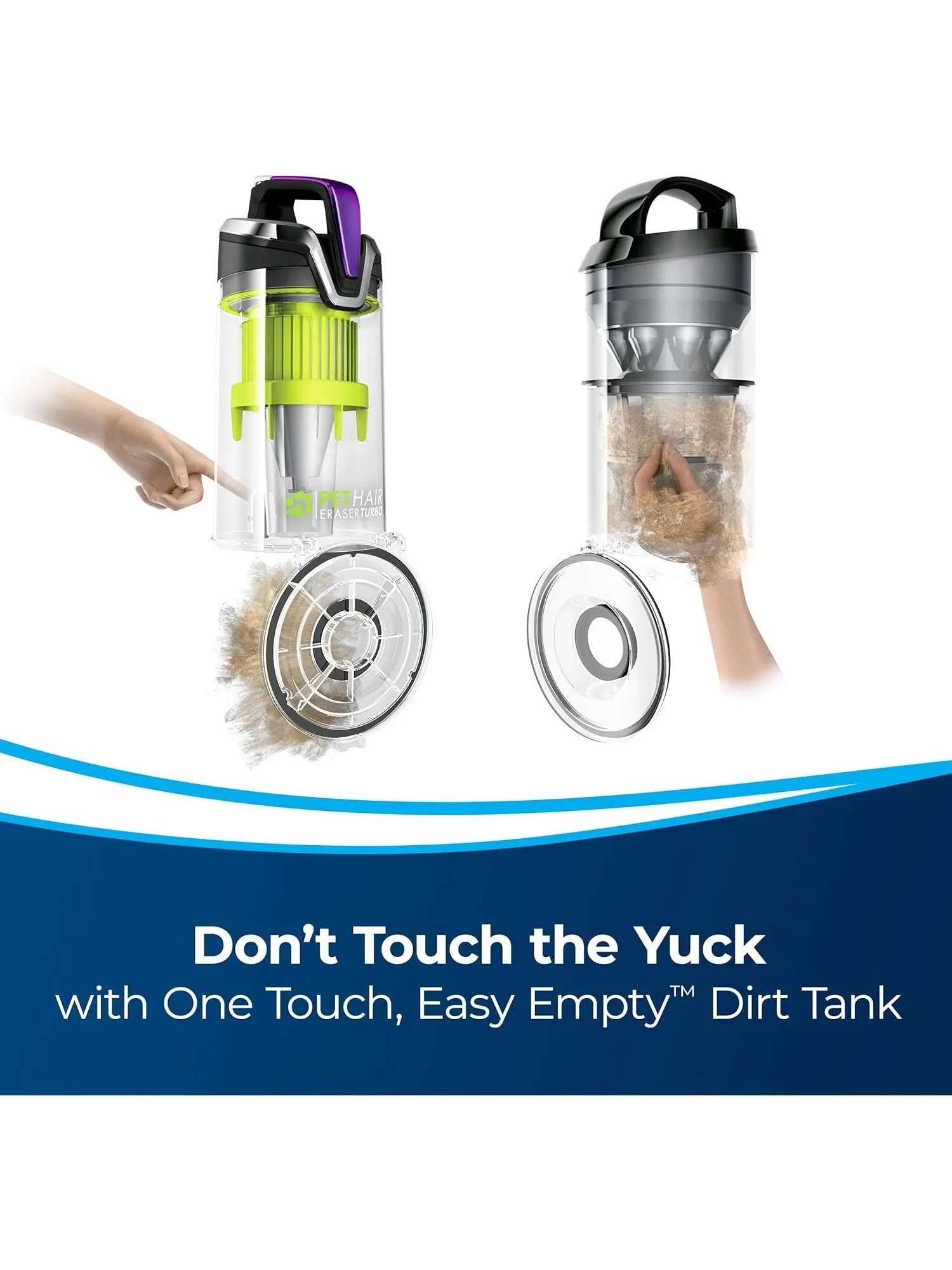 BISSELL Pet Hair Eraser Turbo Plus Lightweight Upright Vacuum Cleaner, Grapevine Purple With Electric Green Accents