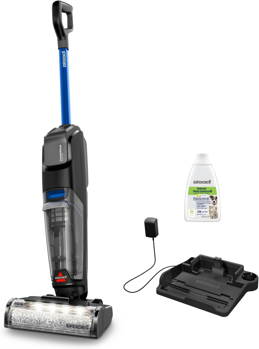 Bissell CrossWave OmniForce, Aspirateur Balai Laveur sans Fil, Aspire & Lave en Même Temps ou Mode Aspiration Uniquement, Nettoyeur Puissant, Nettoyeur a Eau pour Multi-Surfaces, 240m², 3912N