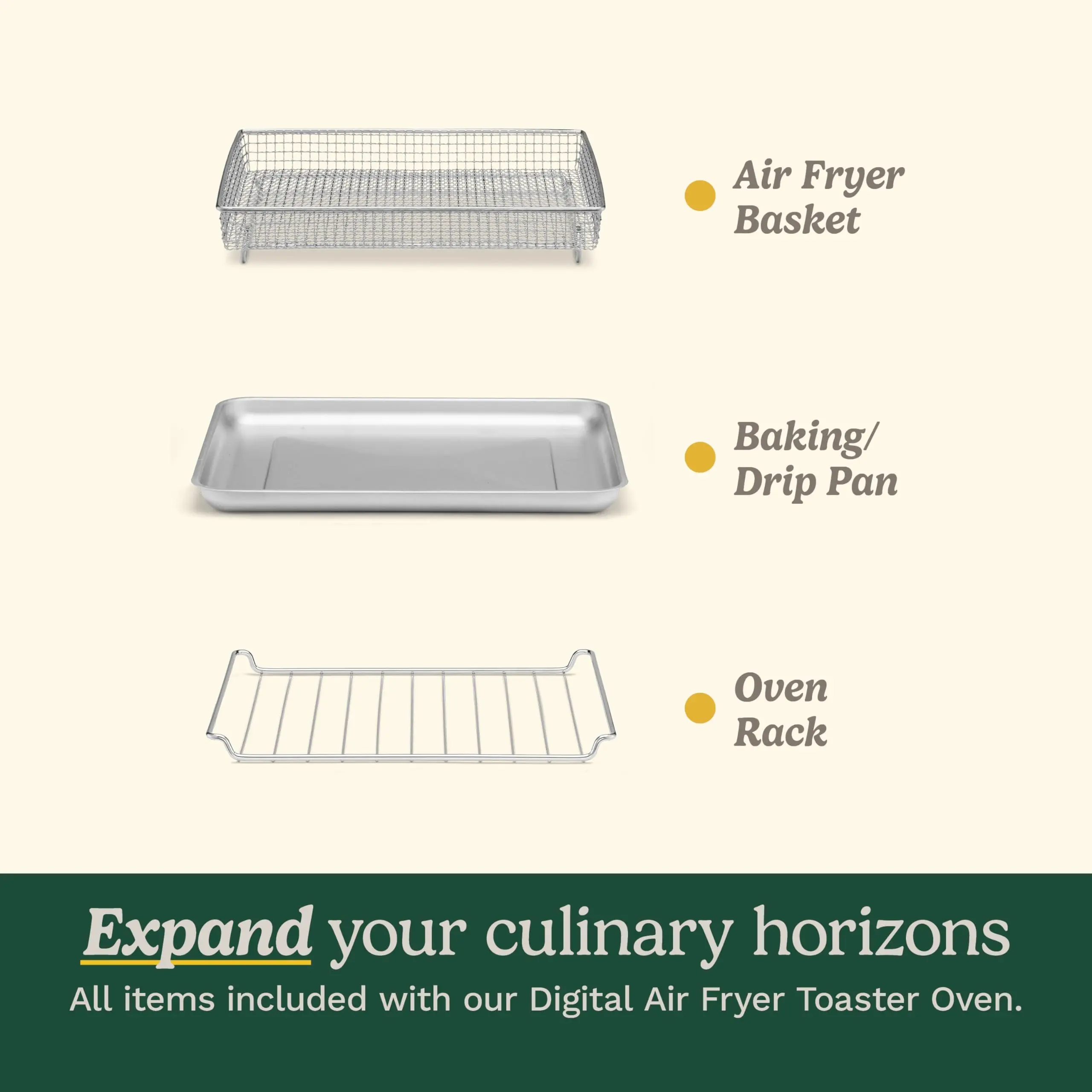 Cuisinart Air Fryer Toaster Oven, Digital Display, Digital 1800 Watt, Adjustable Temperature and Controls, Stainless Steel, TOA-65,Silver