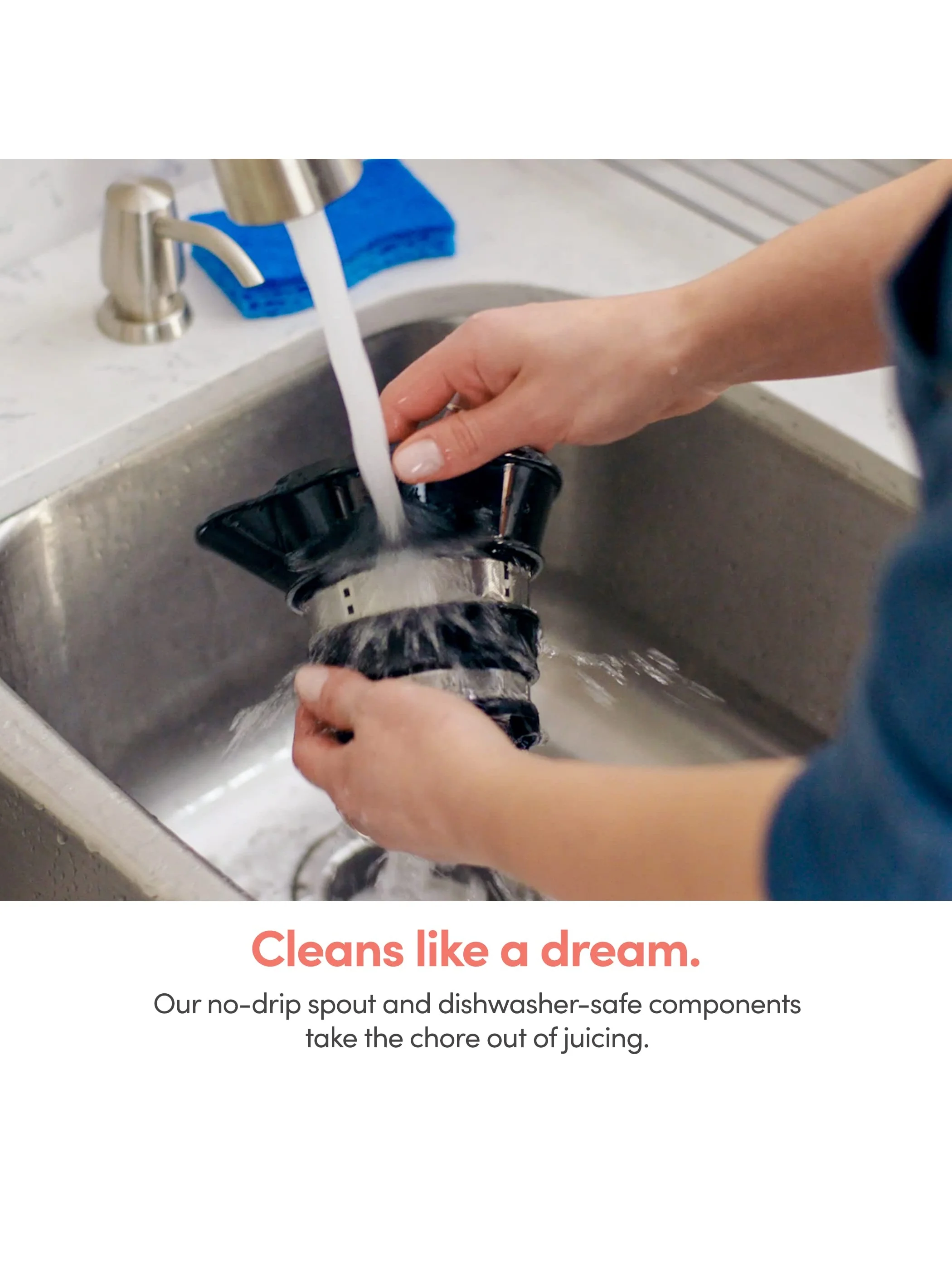 nutribullet Slow Juicer, Slow Masticating Juicer Machine, Easy to Clean, Quiet Motor & Reverse Function, BPA-Free, Cold Press Juicer with Brush, 150 Watts, Charcoal Black, NBJ50300, 24-oz