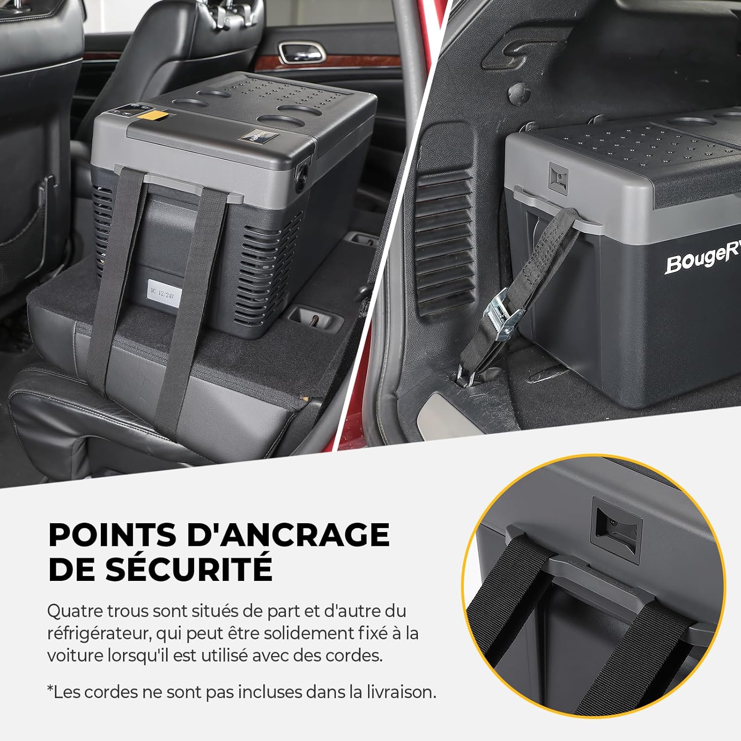 BougeRV CRPRO Glacière à Compression, Frigo Voiture 20 litres(-22℃~10℃), 12/24V DC &110-240V AC Glaciere Voiture, Frigo Compression 12v, pour voiture, camping, voyage