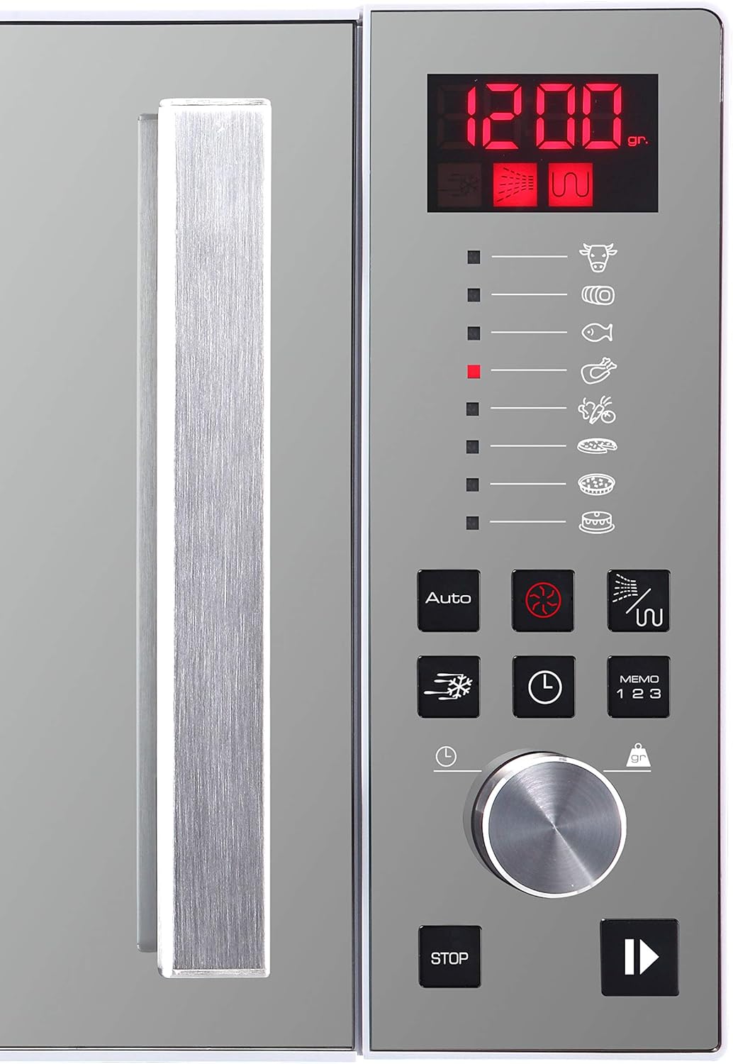 Micro-ondes posable- GE2626S - 900W - Gril quartz 1000W - Autoprogramme 8 positions - 3 mémoires - Speed Defrost -PT 32cm - silver