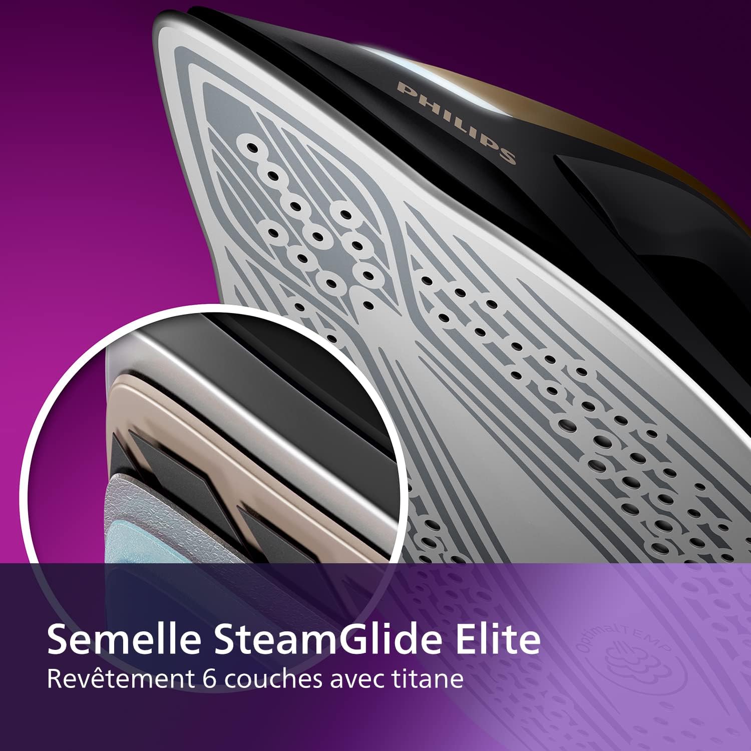 Philips Domestic Appliances PerfectCare Série 8000 PSG8140/80 Centrale Vapeur, sans réglage, Vapeur Automatique, 8,5 Bar, Effet Pressing jusqu'à 700g Noir/Or