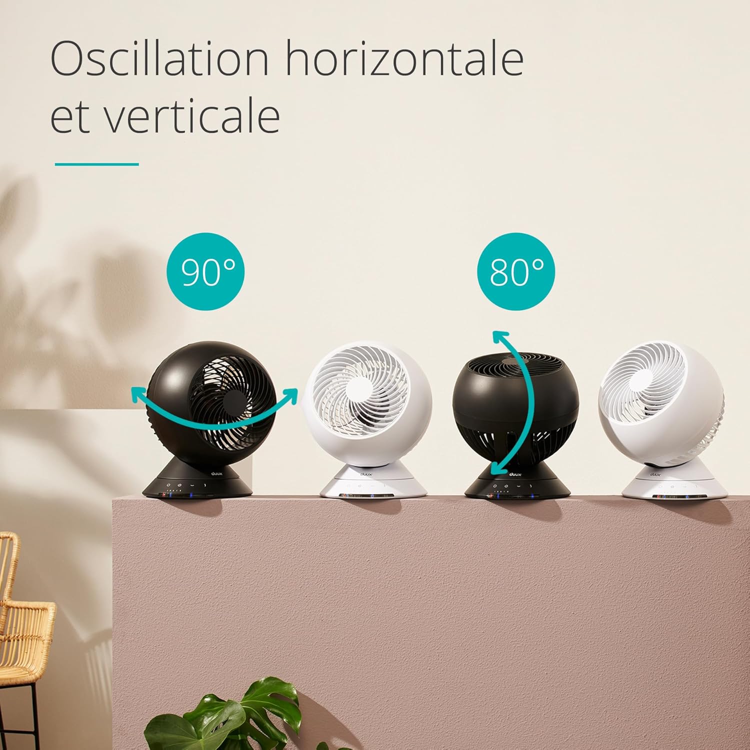 Duux whisper Flex Ultimate Blanc - Ventilateur sur pied - Ventilateur silencieux sur pied avec mode nuit et minuterie - Contrôle télécommande et smartphone - Batterie incluse