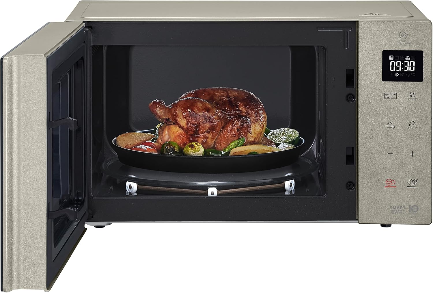 LG MH6535GIS Mikrowelle mit   Inverter Technologie & Quarz Grill, 25 Liter Kapazitt, 1000 W, Automatikprogramme, einstellbare Leistungsstufen für optimales Garen und EasyClean-Funktion, Schwarz